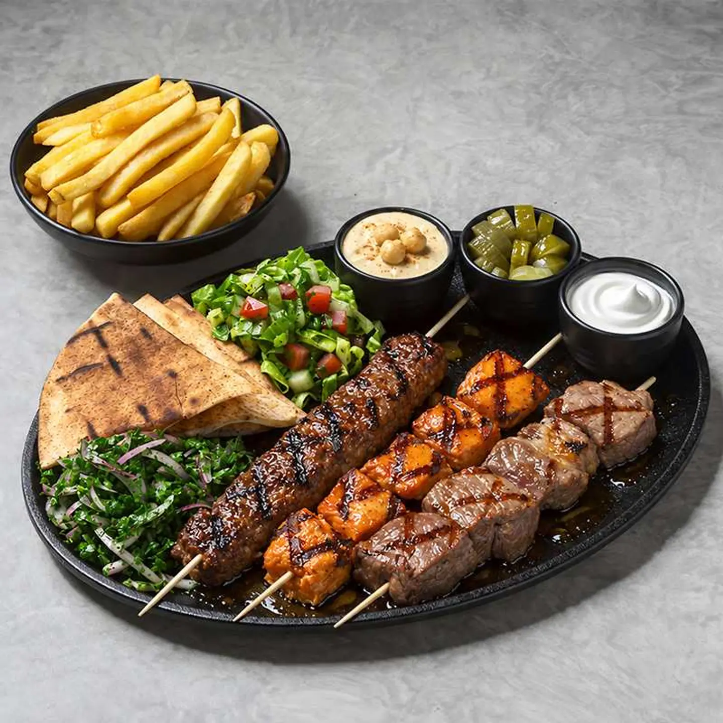 طبق مشاوي مشكلة