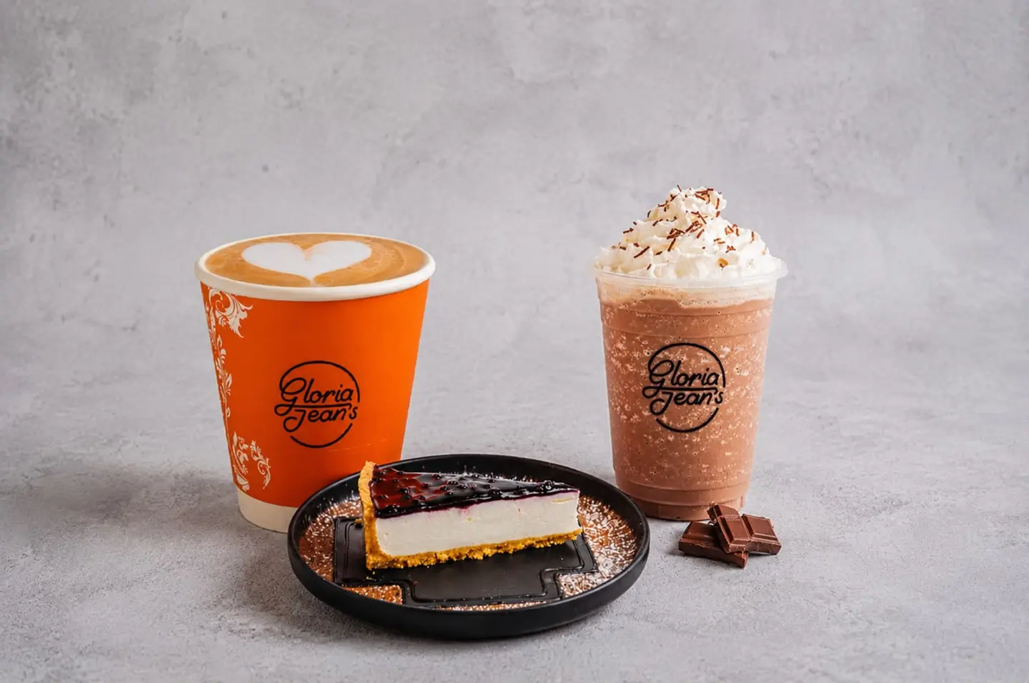 One Pastry Slice With Hot Or Cold Drink
