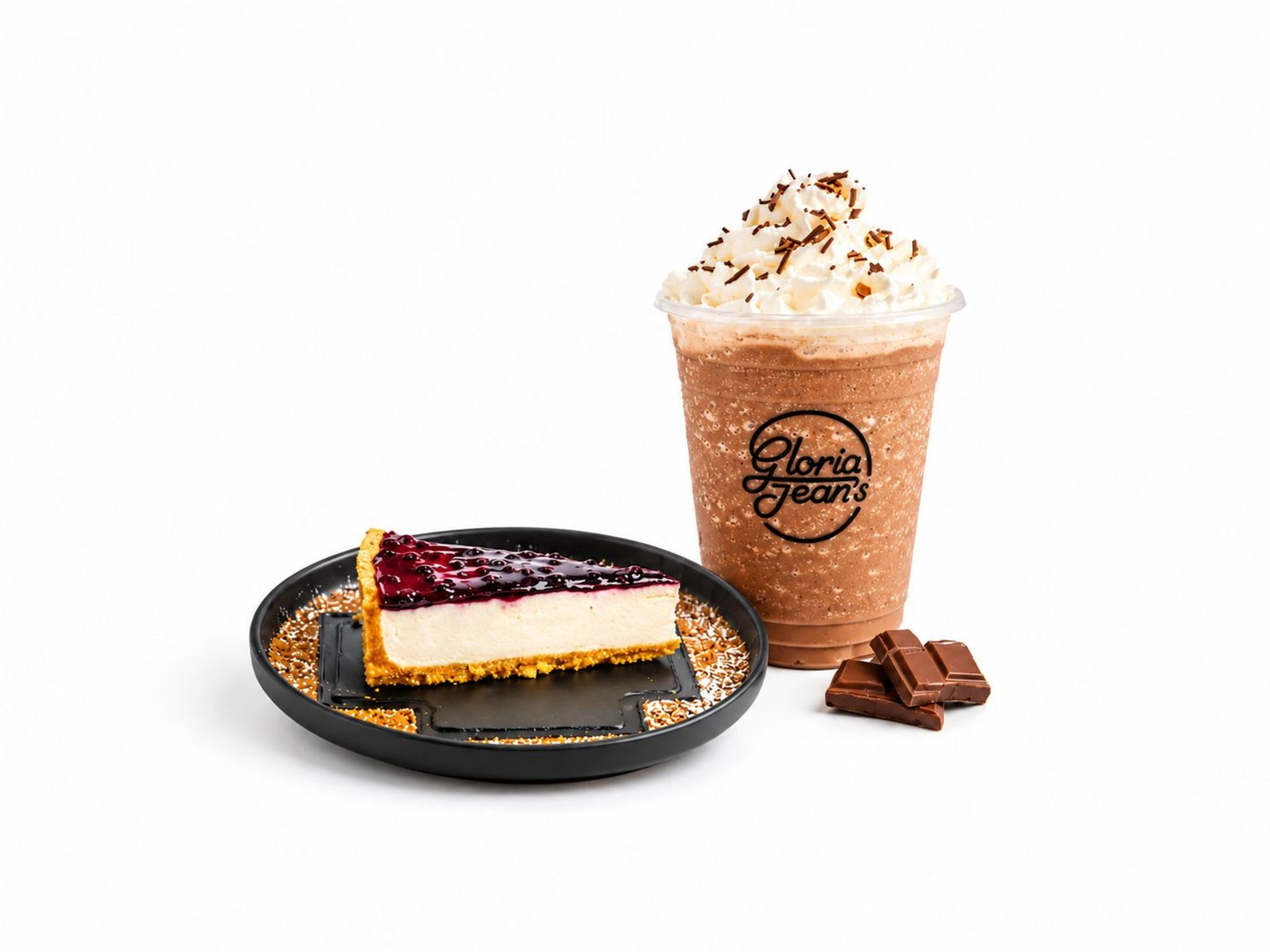 One Pastry Slice With Hot Or Cold Drink