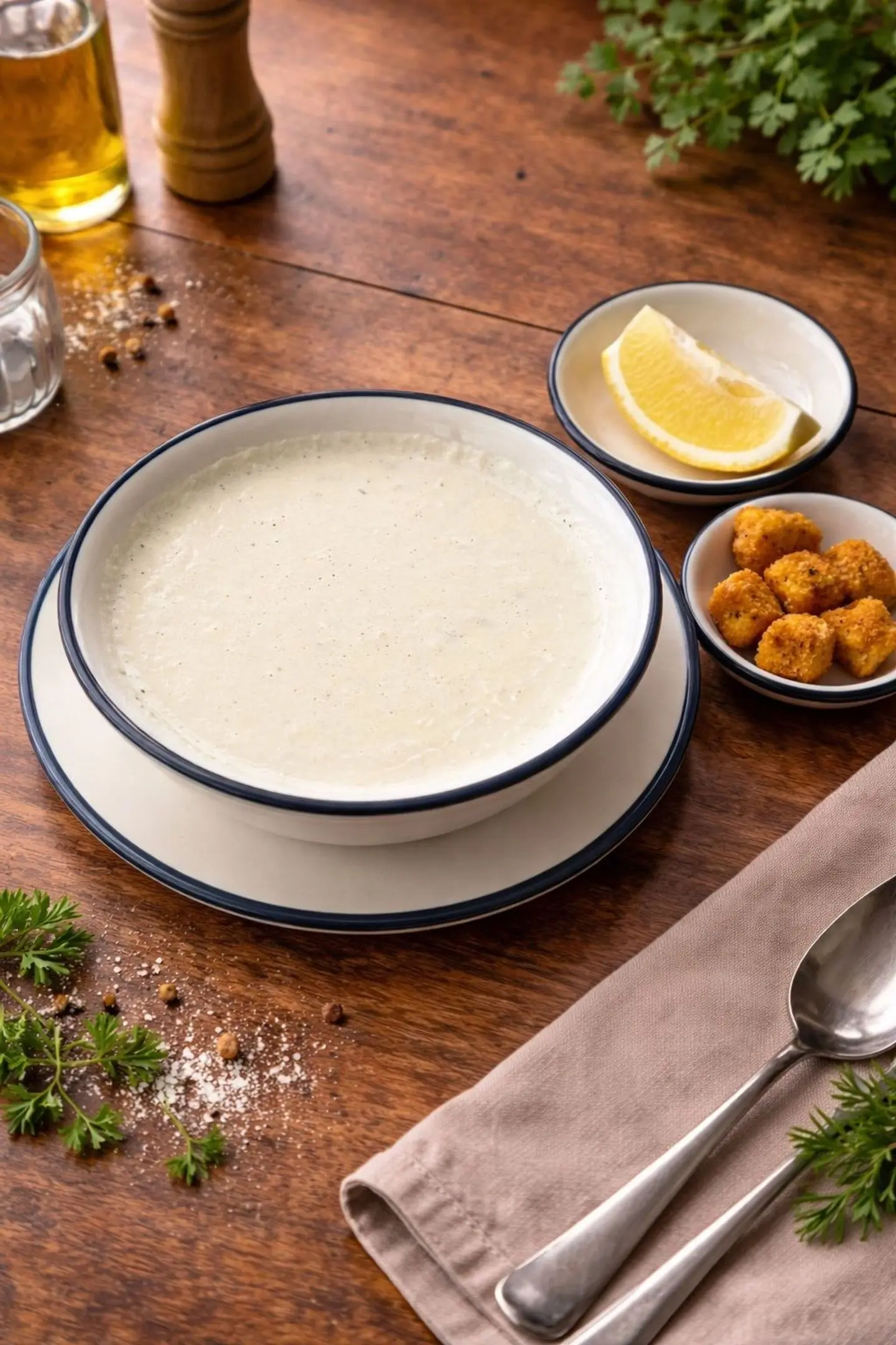 شوربة الدجاج بالكريمة