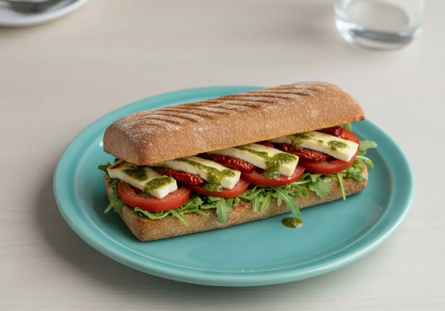 Brown Bread Halloumi Pesto Sandwich