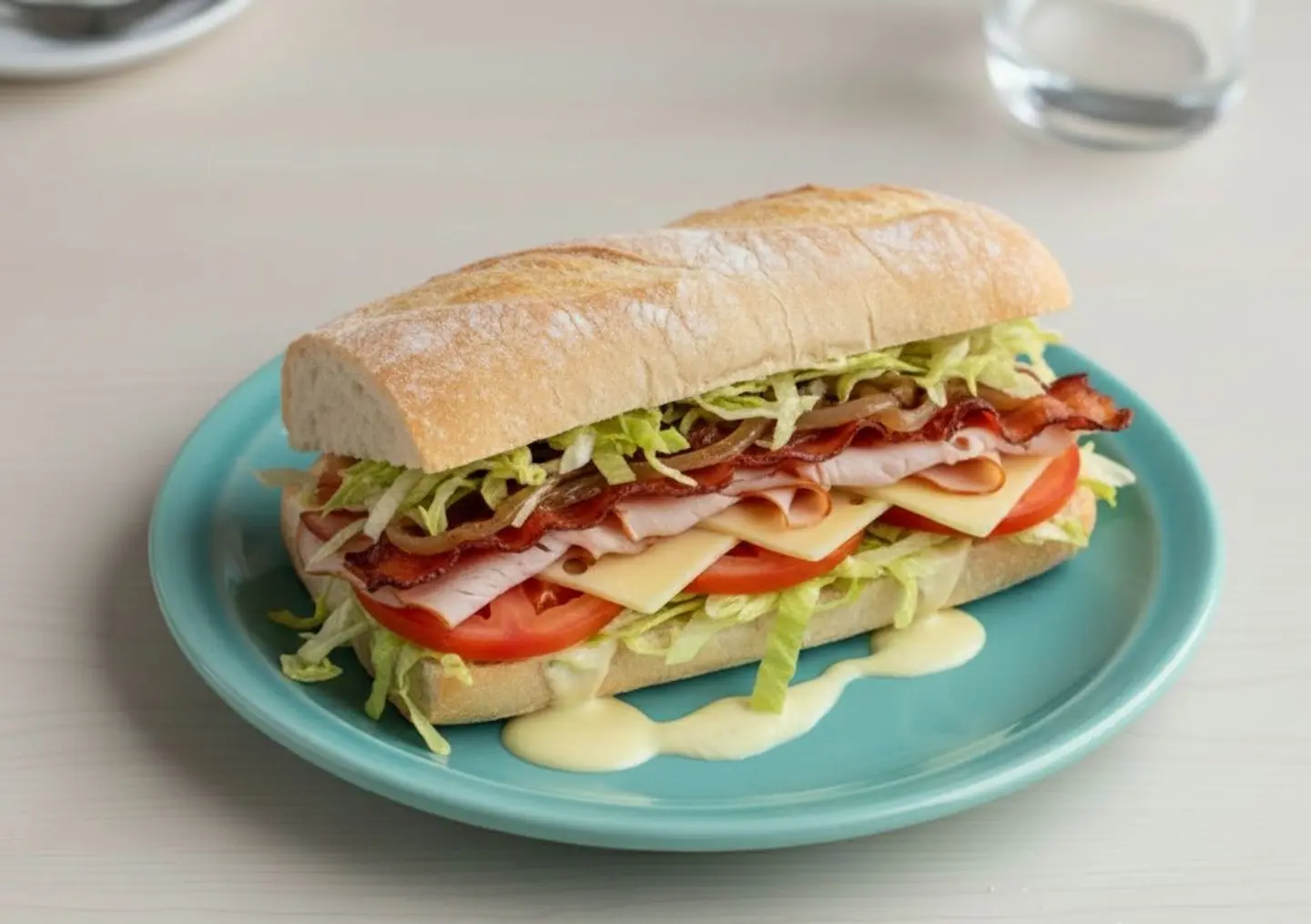 White Bread Turkey Club Sandwich