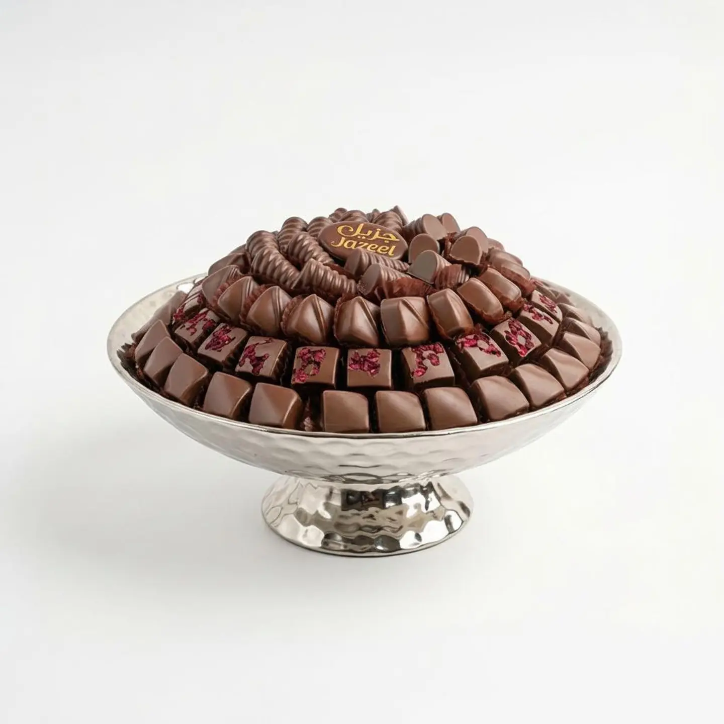 U Forty Seven Open Round Silver Metal Stand Tray