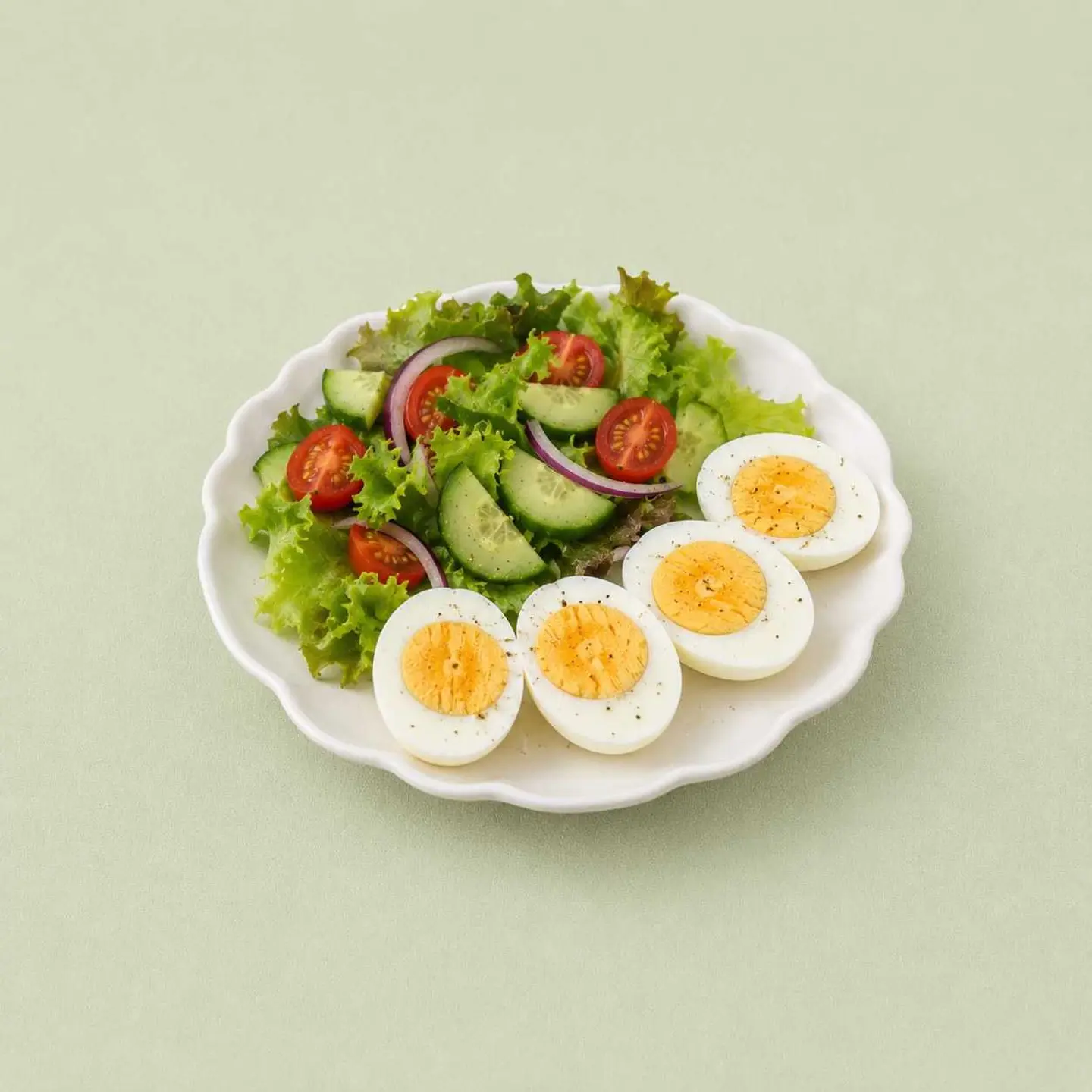 Boiled Eggs With Salad