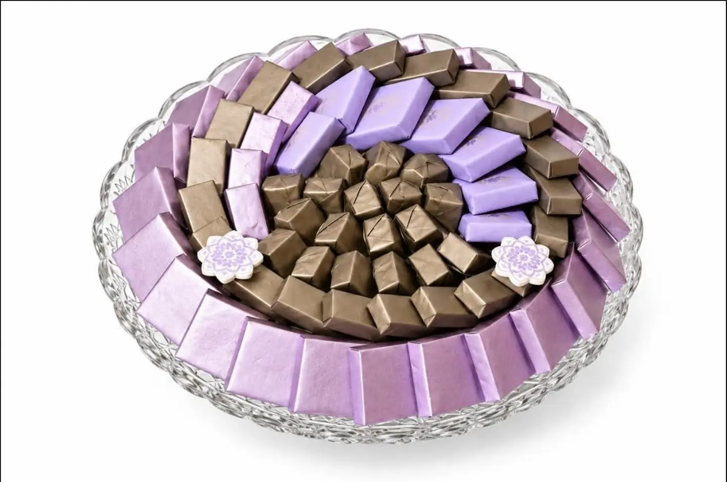 Round Chocolate Tray With Lavender Center