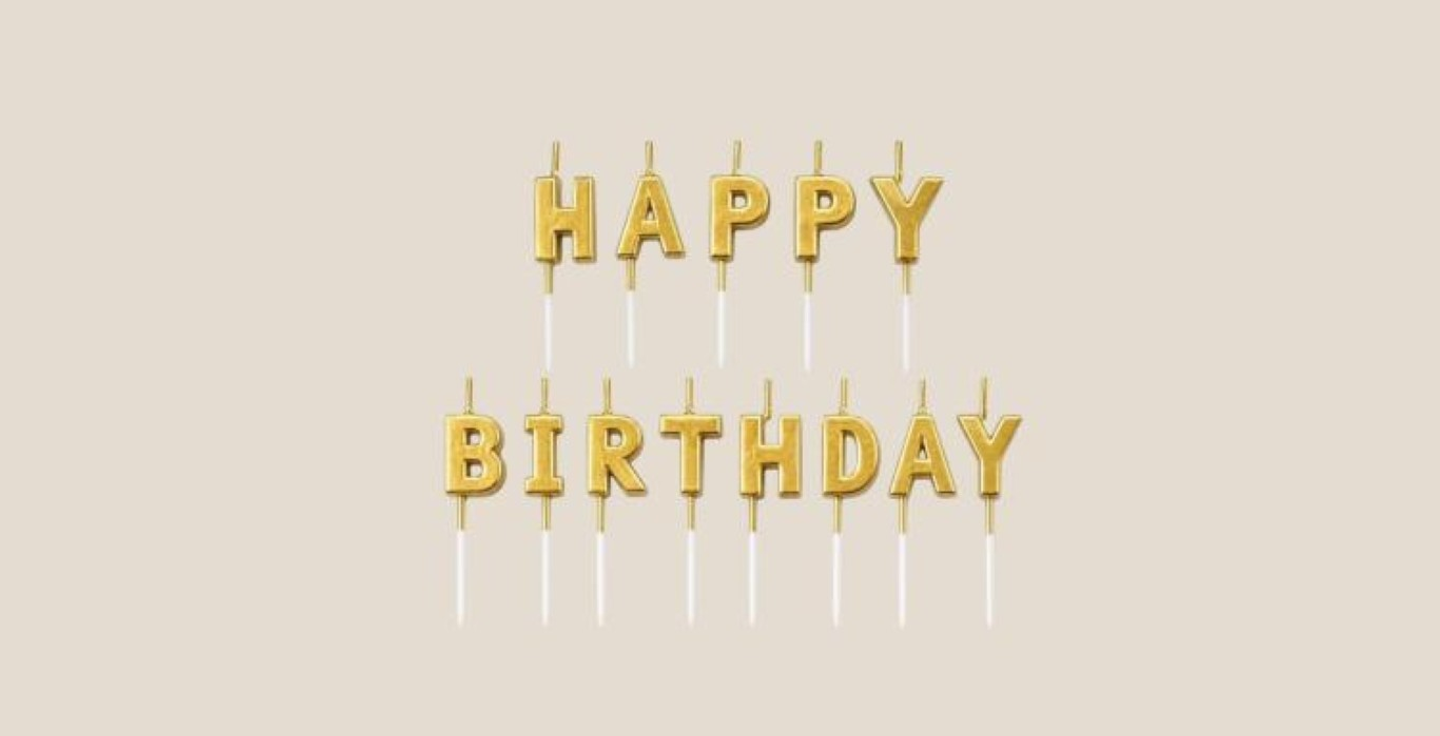 Hbd Gold Letter Candle