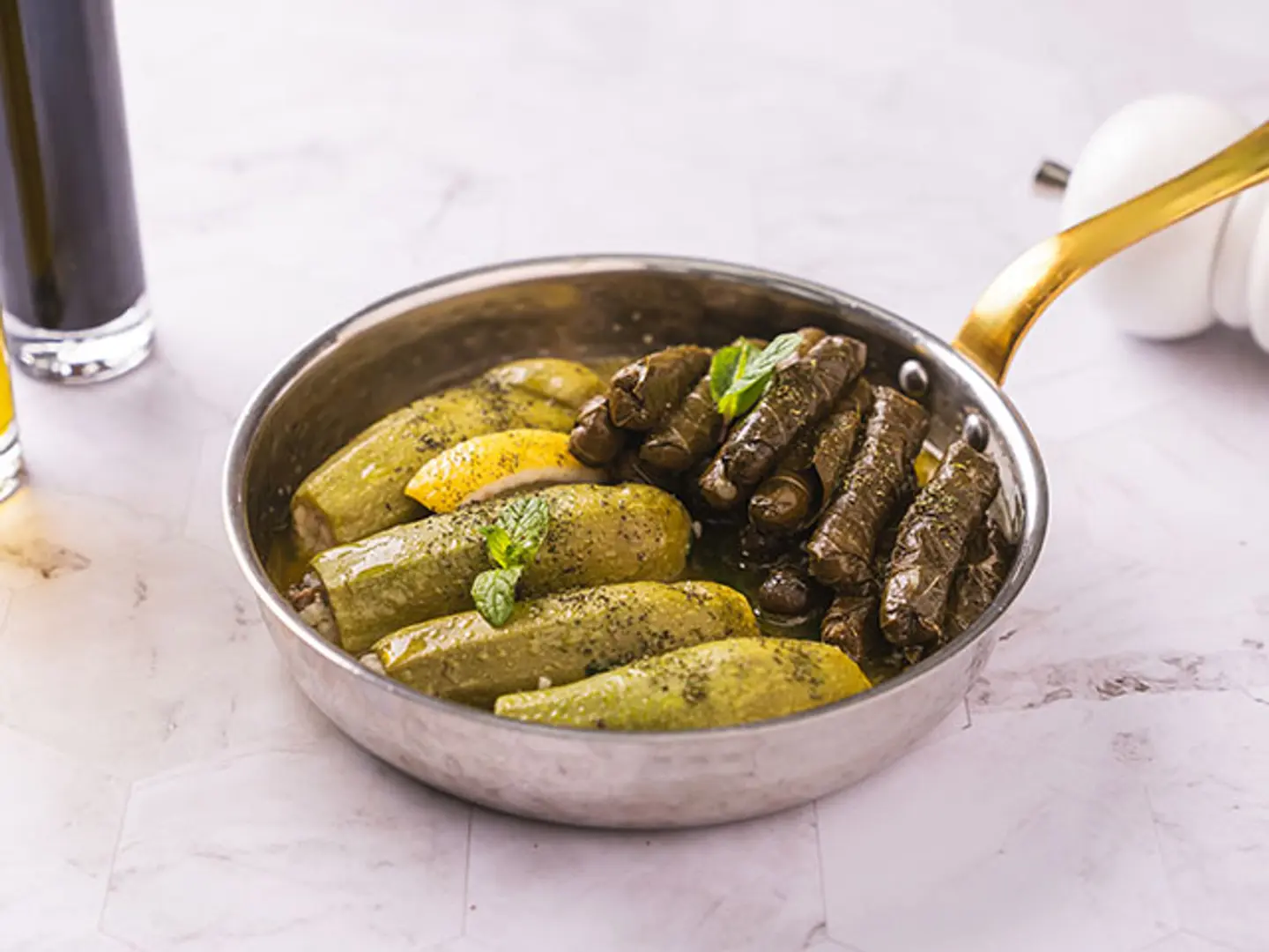 Stuffed Zucchini And Vine Leaves