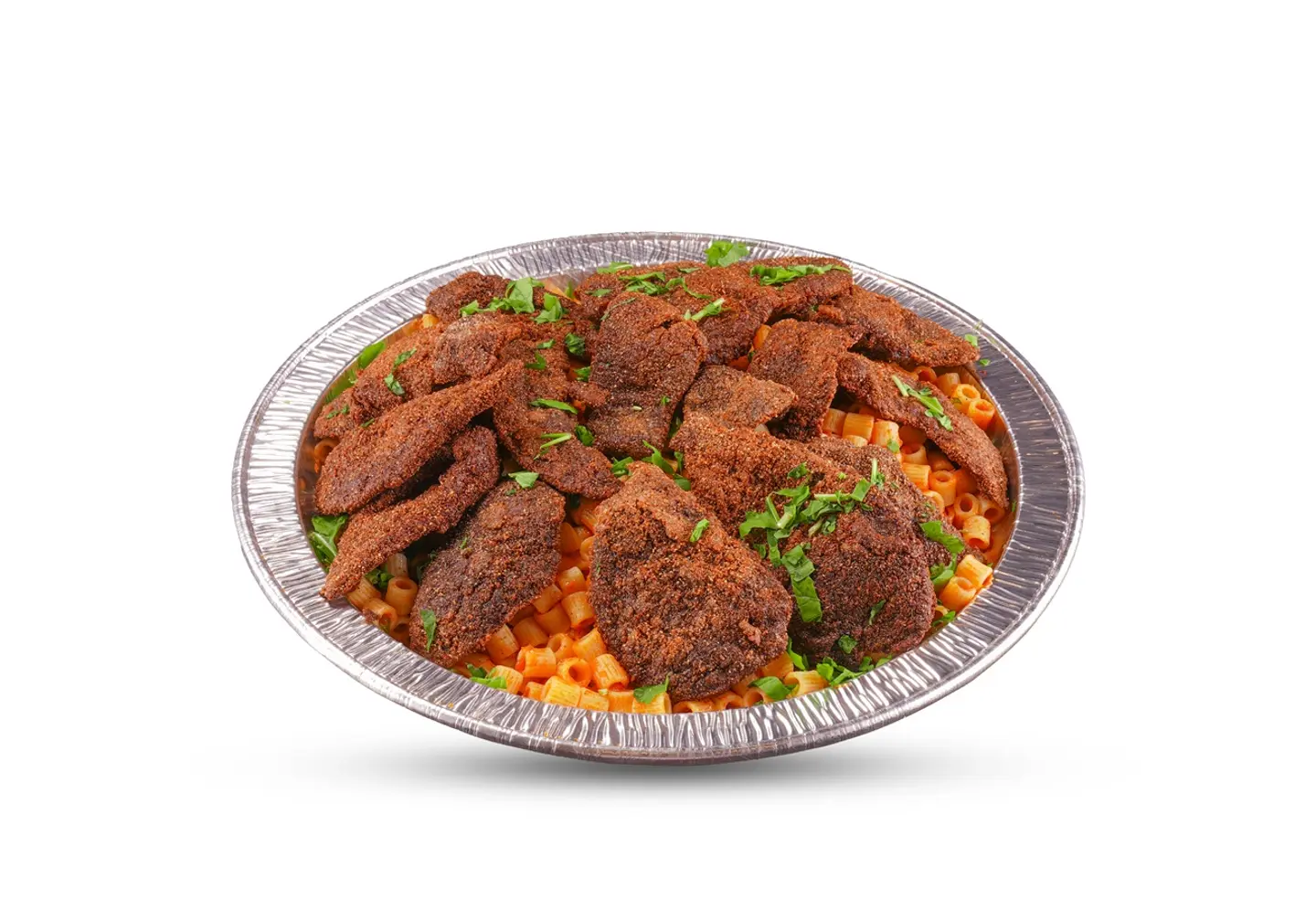Pasta With Breaded Kebda Tray