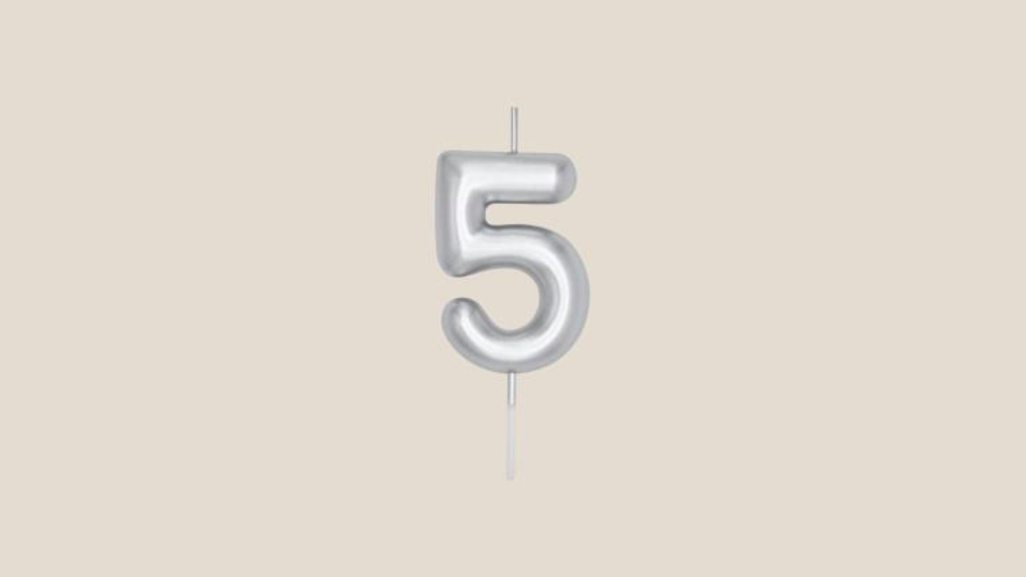 Number 5 Silver