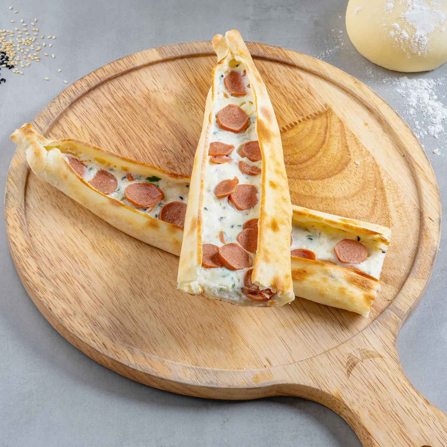 Akkawi Cheese With Sausage Pie