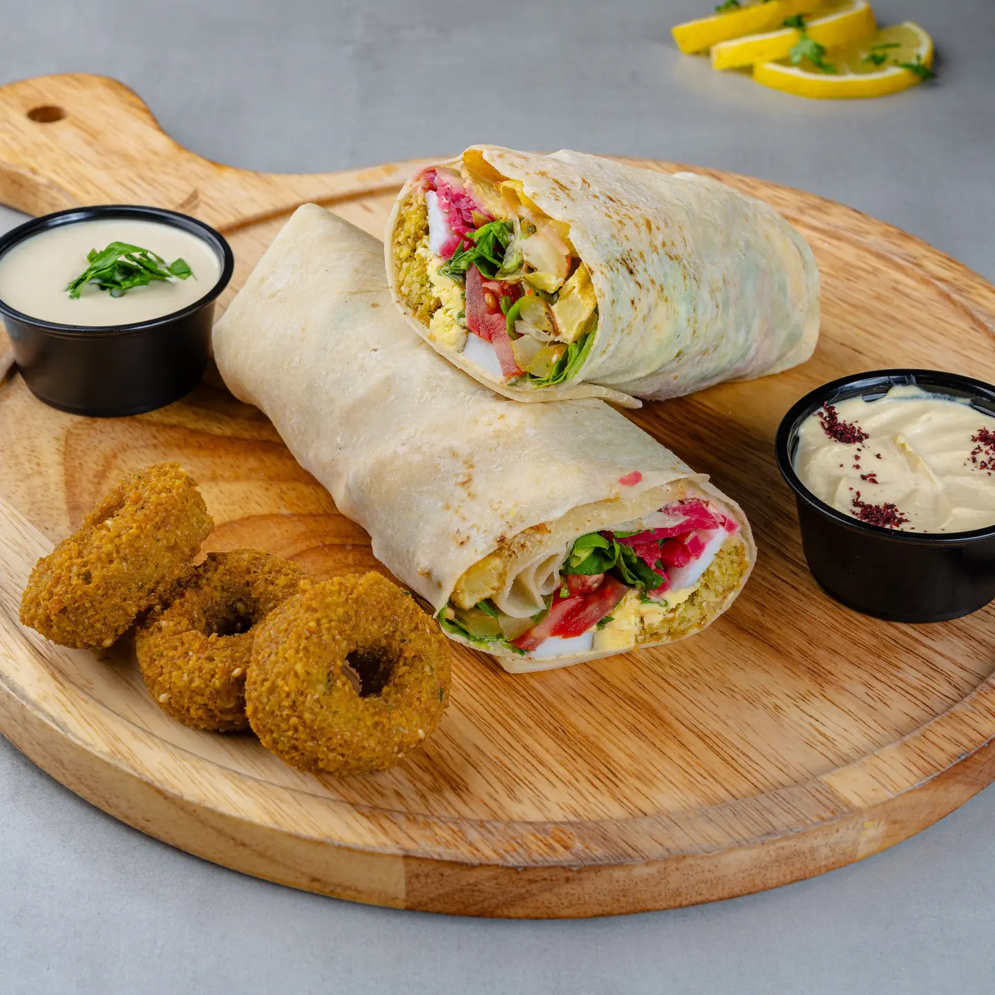 Sandwich Falafel With Eggs And Cheese