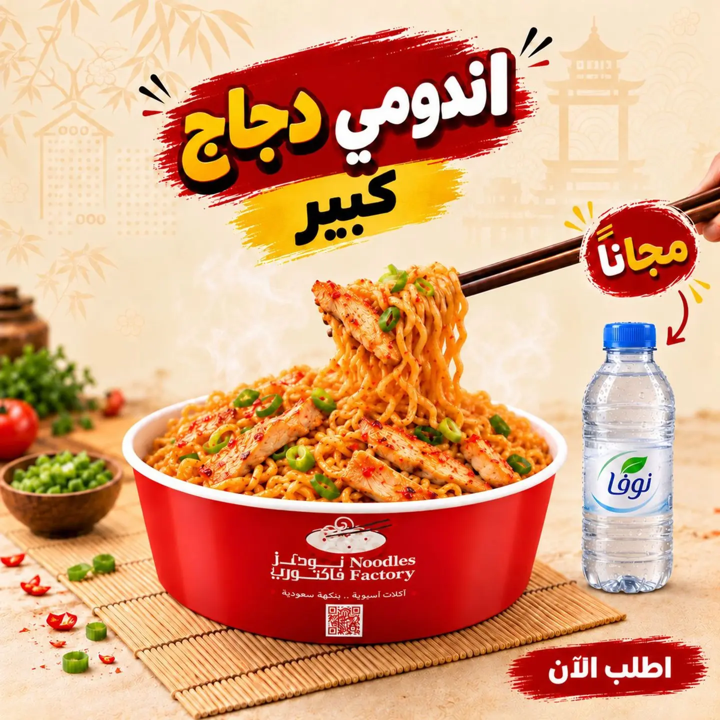 Large Chicken Indomie + Free Nova Water