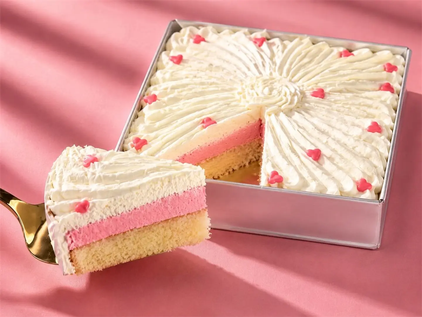 Strawberry Ice Cream Truffle Cake