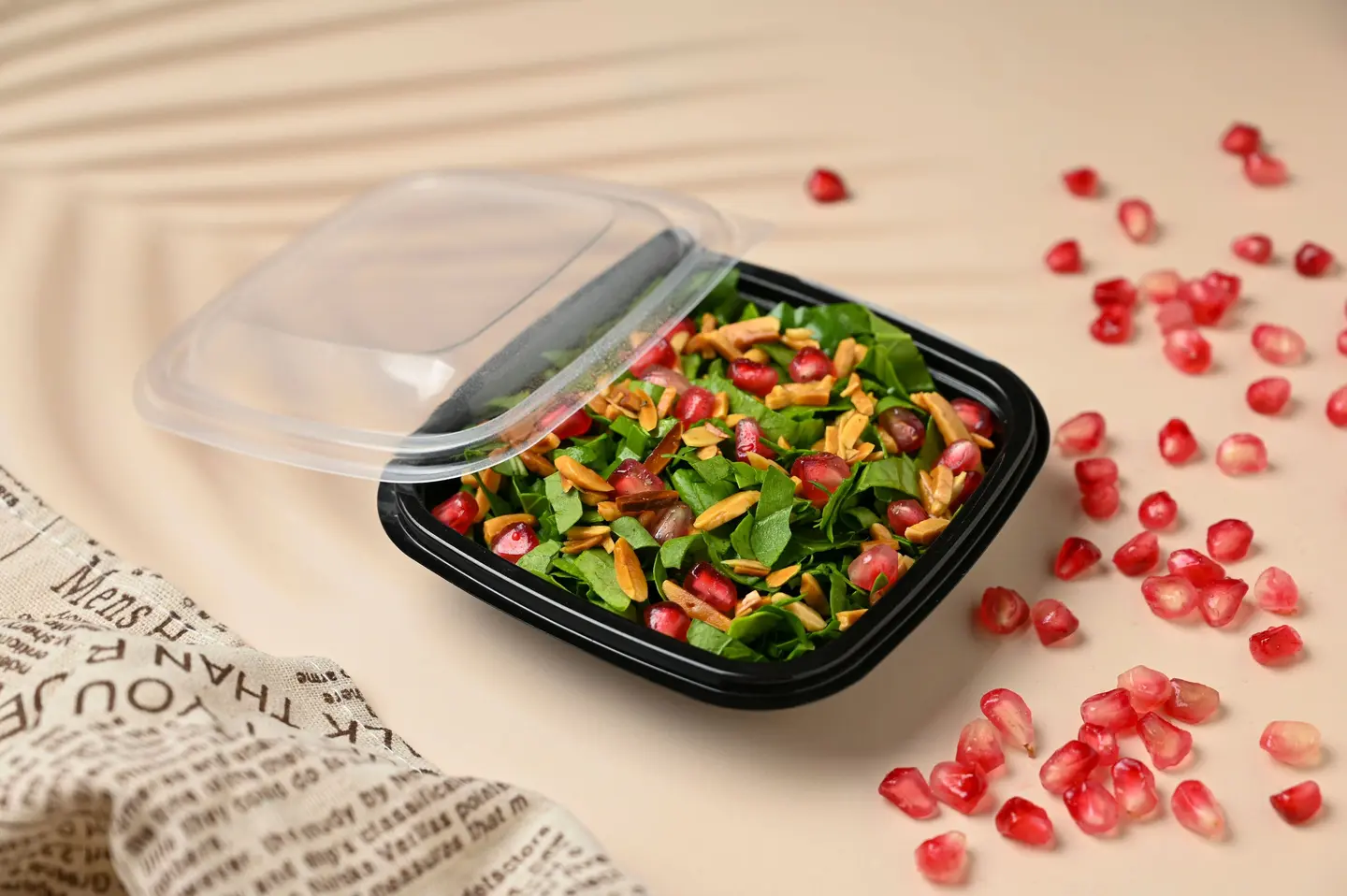 Rocca Salad With Roasted Almonds And Pomegranate