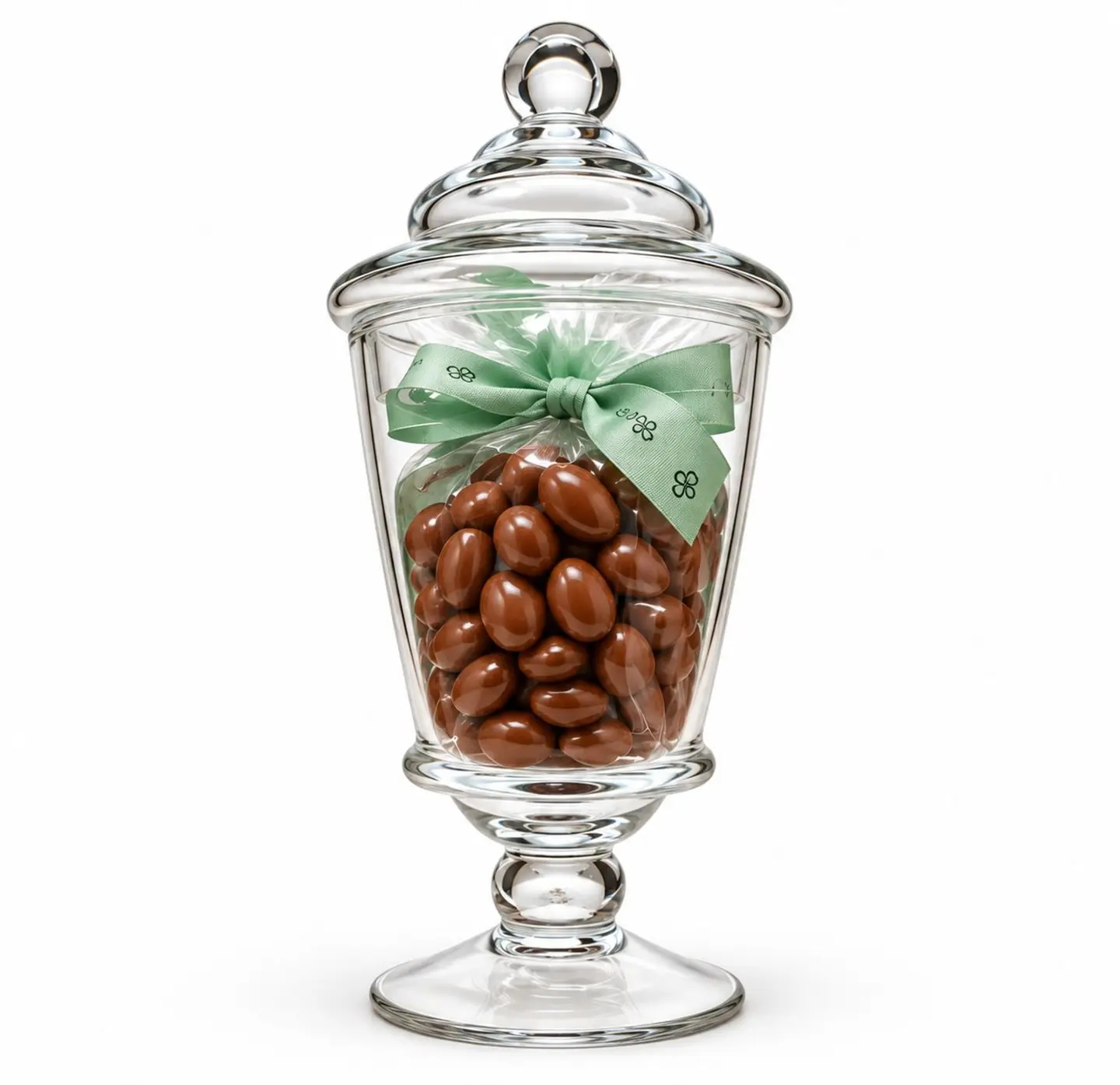 Chocolate Dragee Almonds Glass Jar