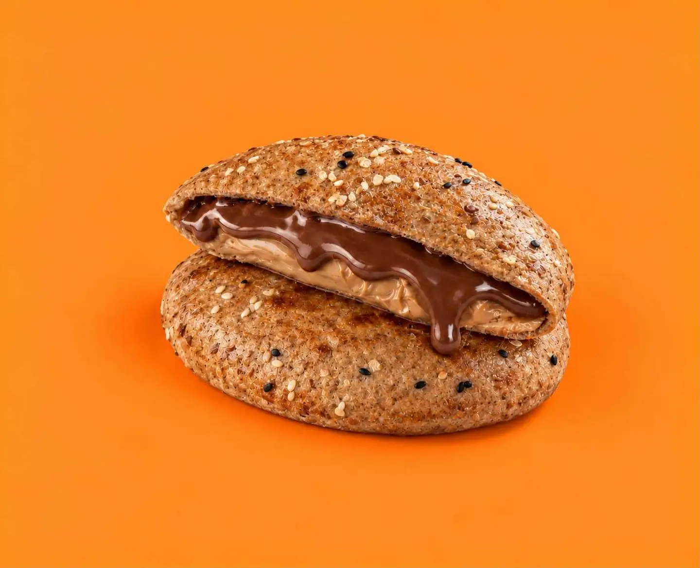 Whole Wheat Nutella & Peanut Butter Sandwich