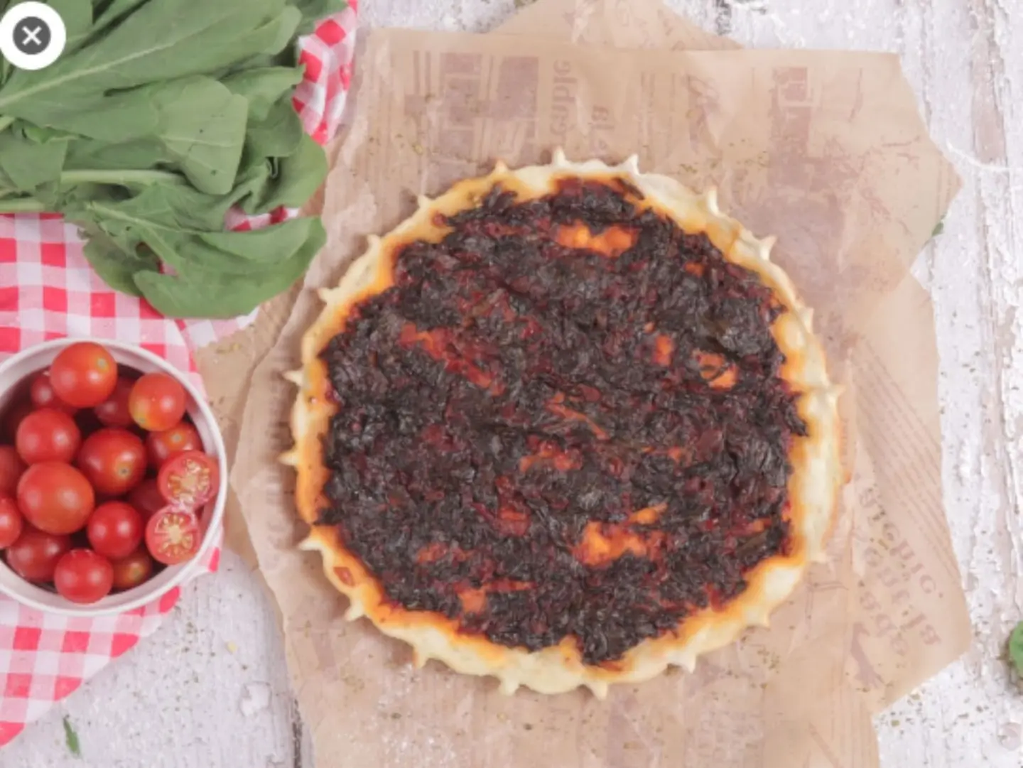 مناقيش سبانخ مع محمرة