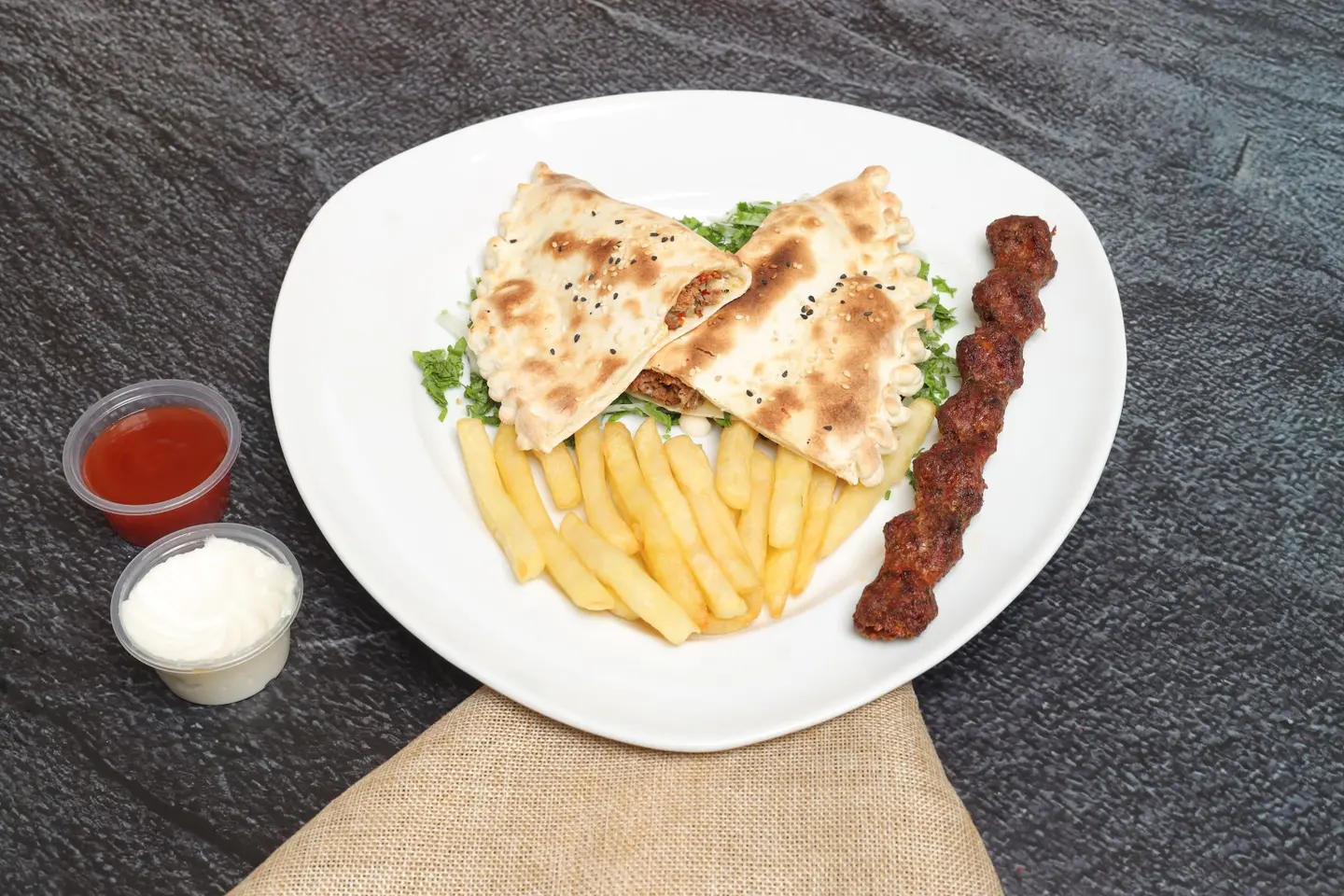 Meat Kebab Pie With Labneh