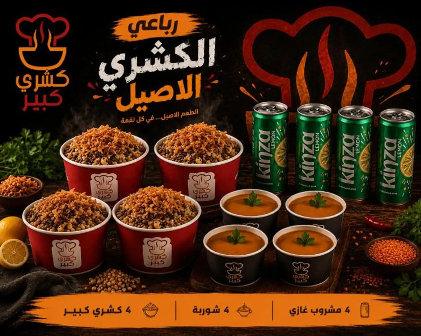 عرض الأربع وجبات أربعة في أربعة