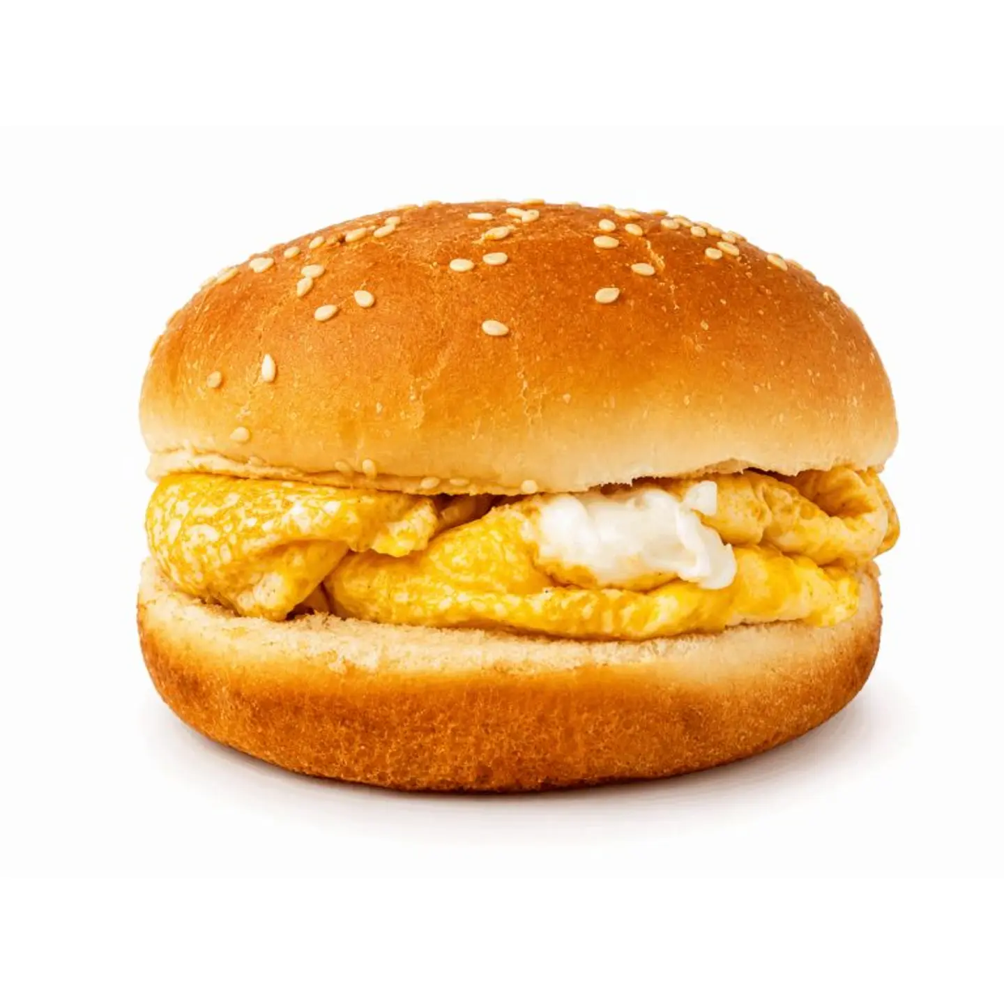 Fried Egg And Cheese Sandwich On Burger Bread