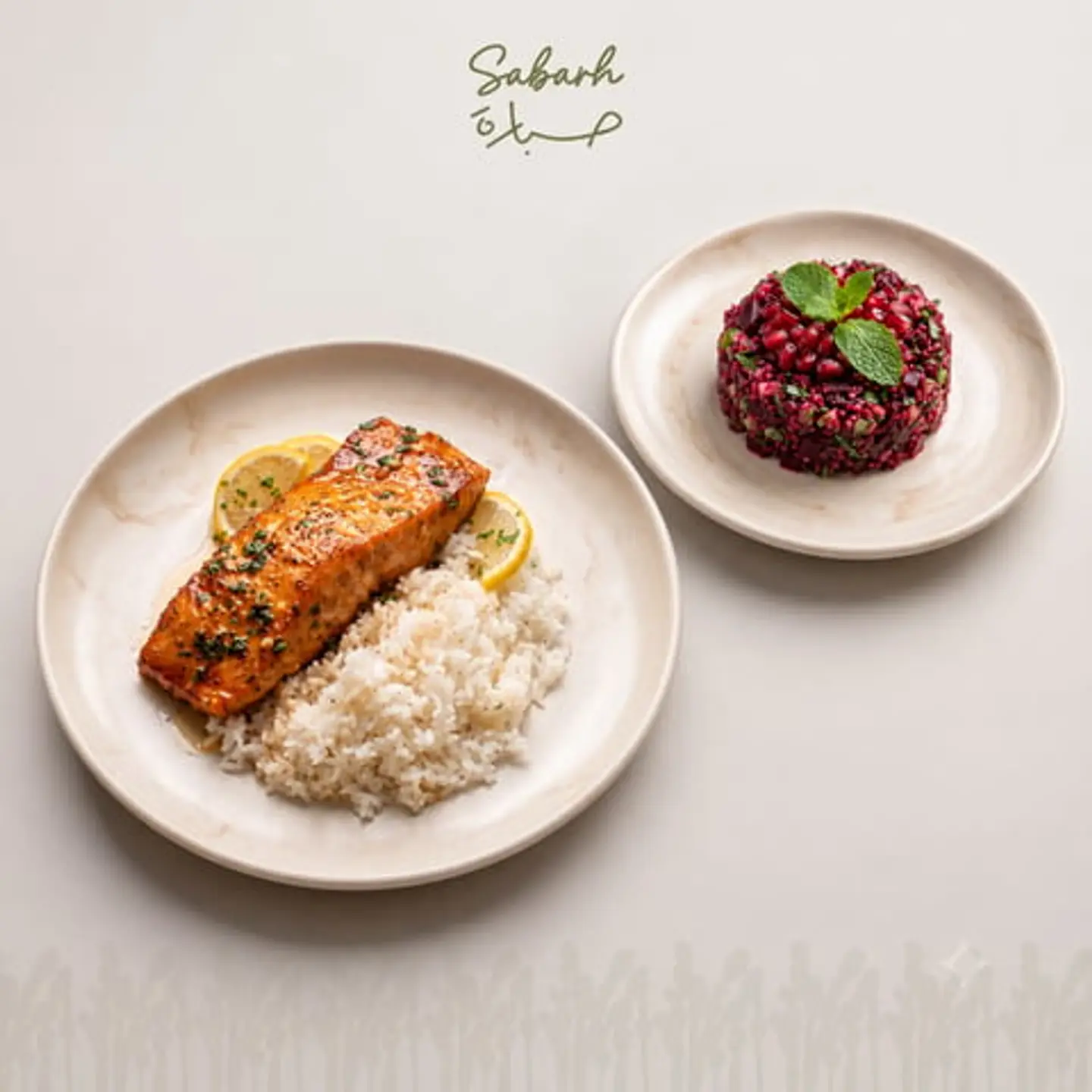 Grilled Salmon With Beetroot Tabbouleh