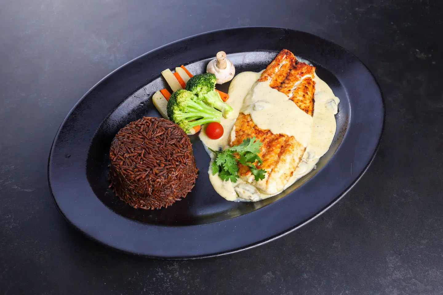 Seabass Fillet With Mushrooms