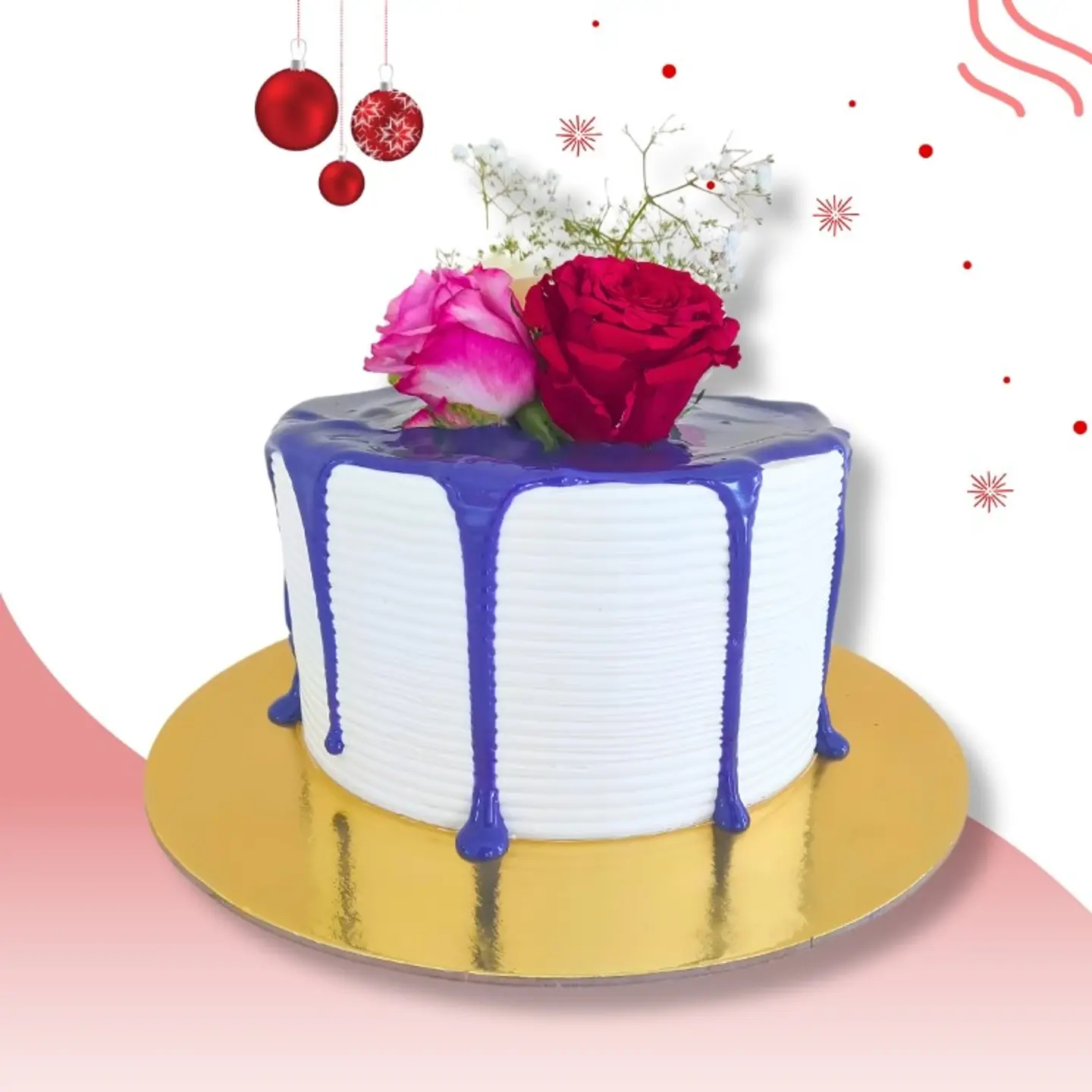 Naked Cake With Purple Sauce