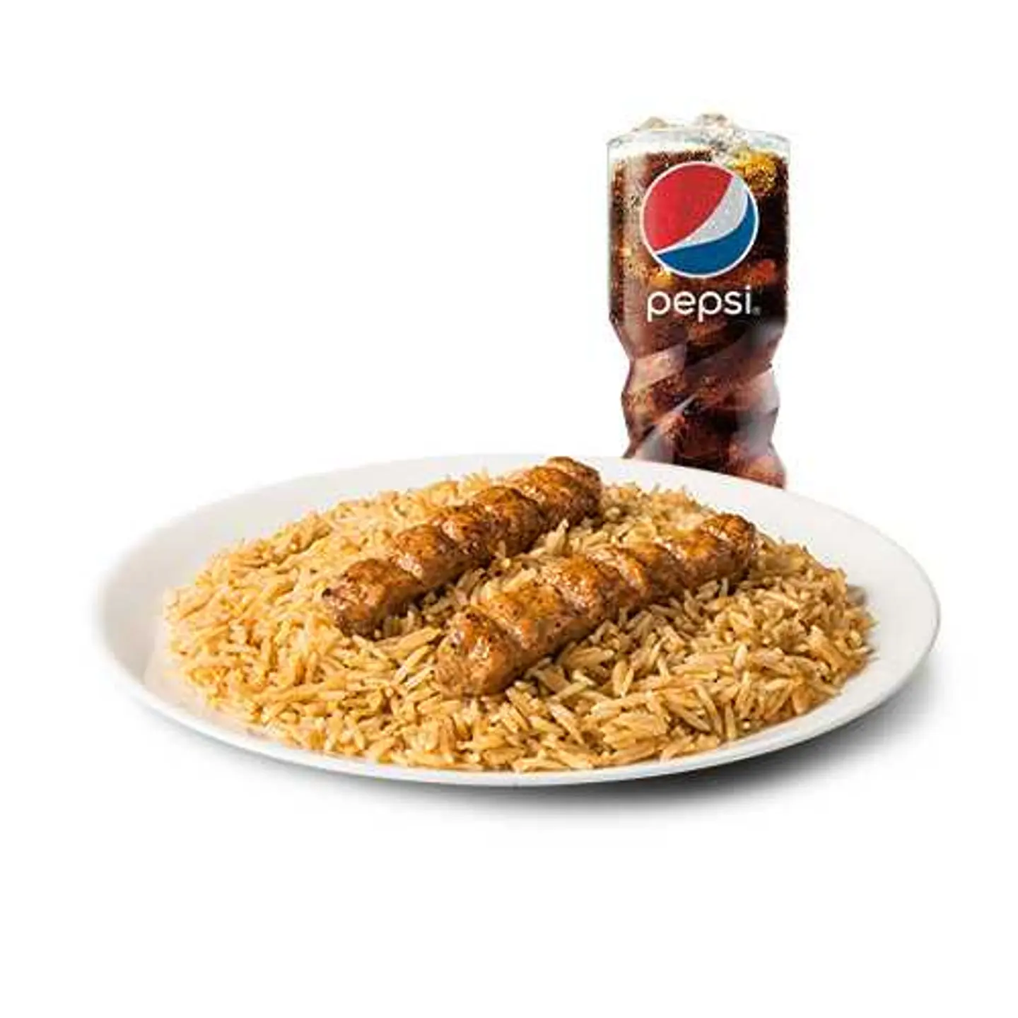 Kabab Rice With Pepsi.