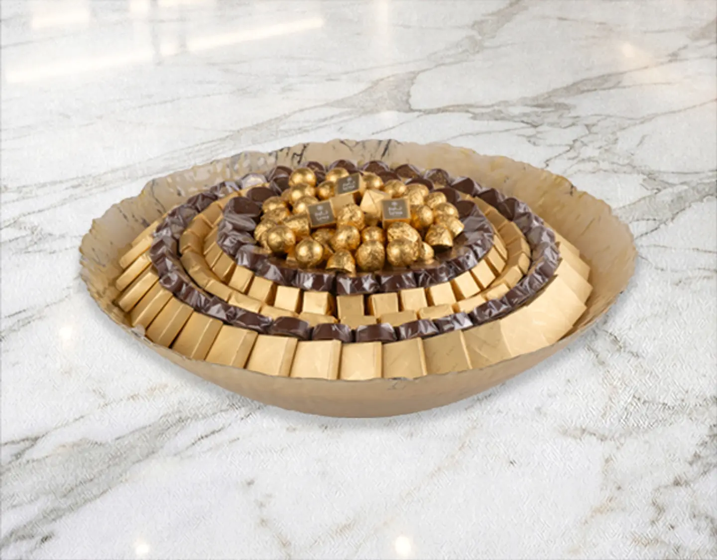 Luxury Marble Vase With Premium Wrapped Chocolates