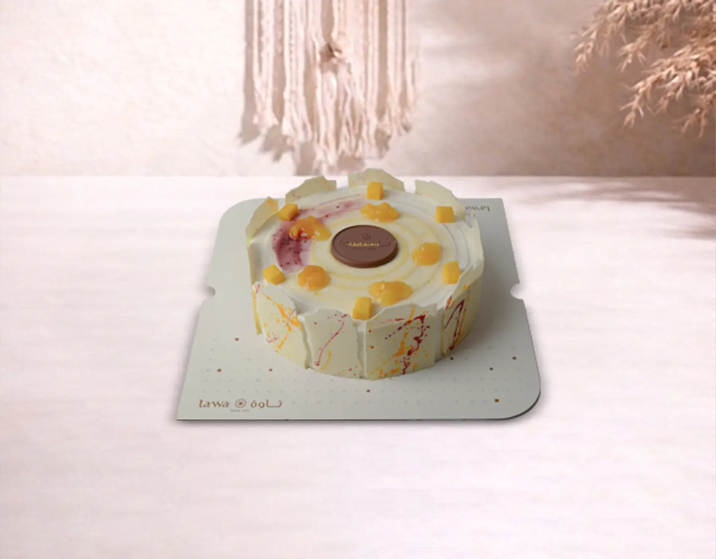 Medium Mango Raspberry Cake