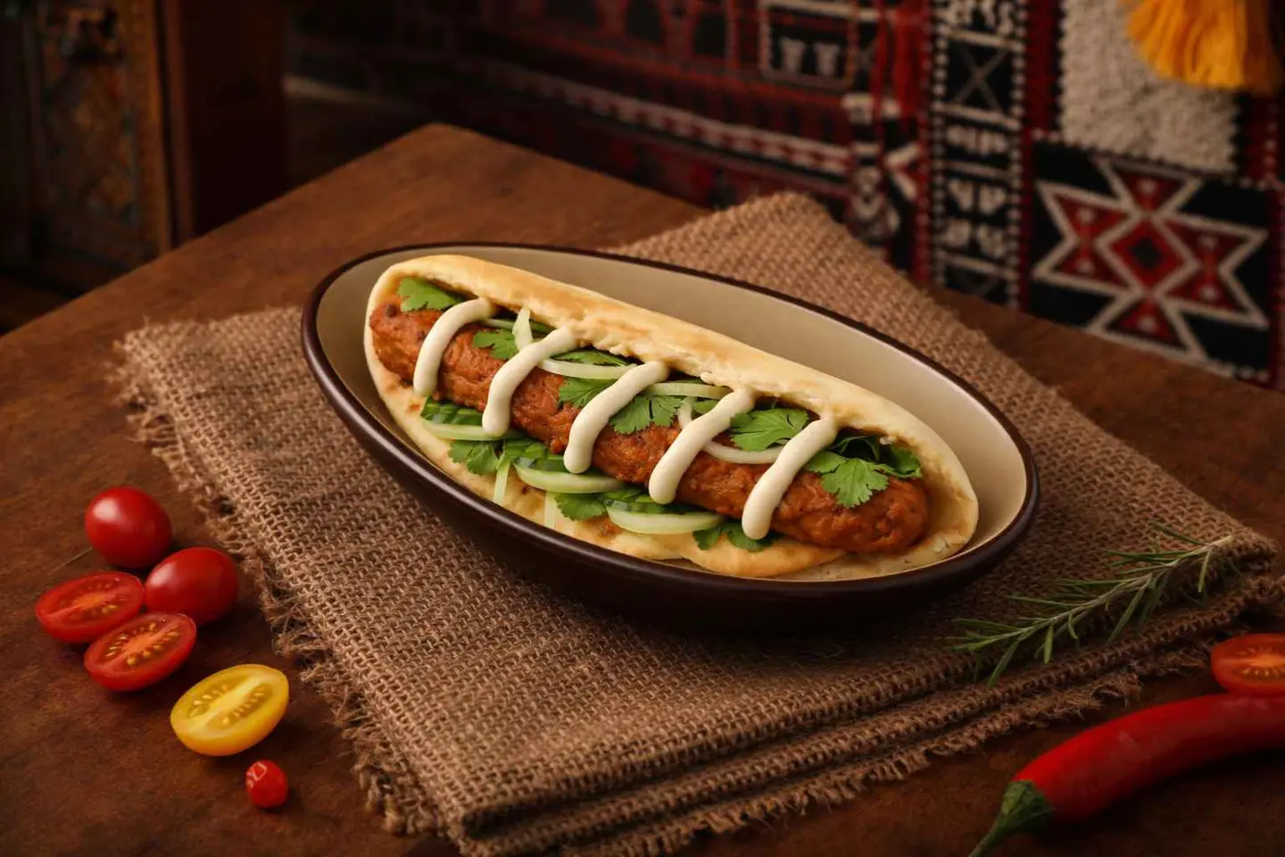 خبز عراقي دجاج