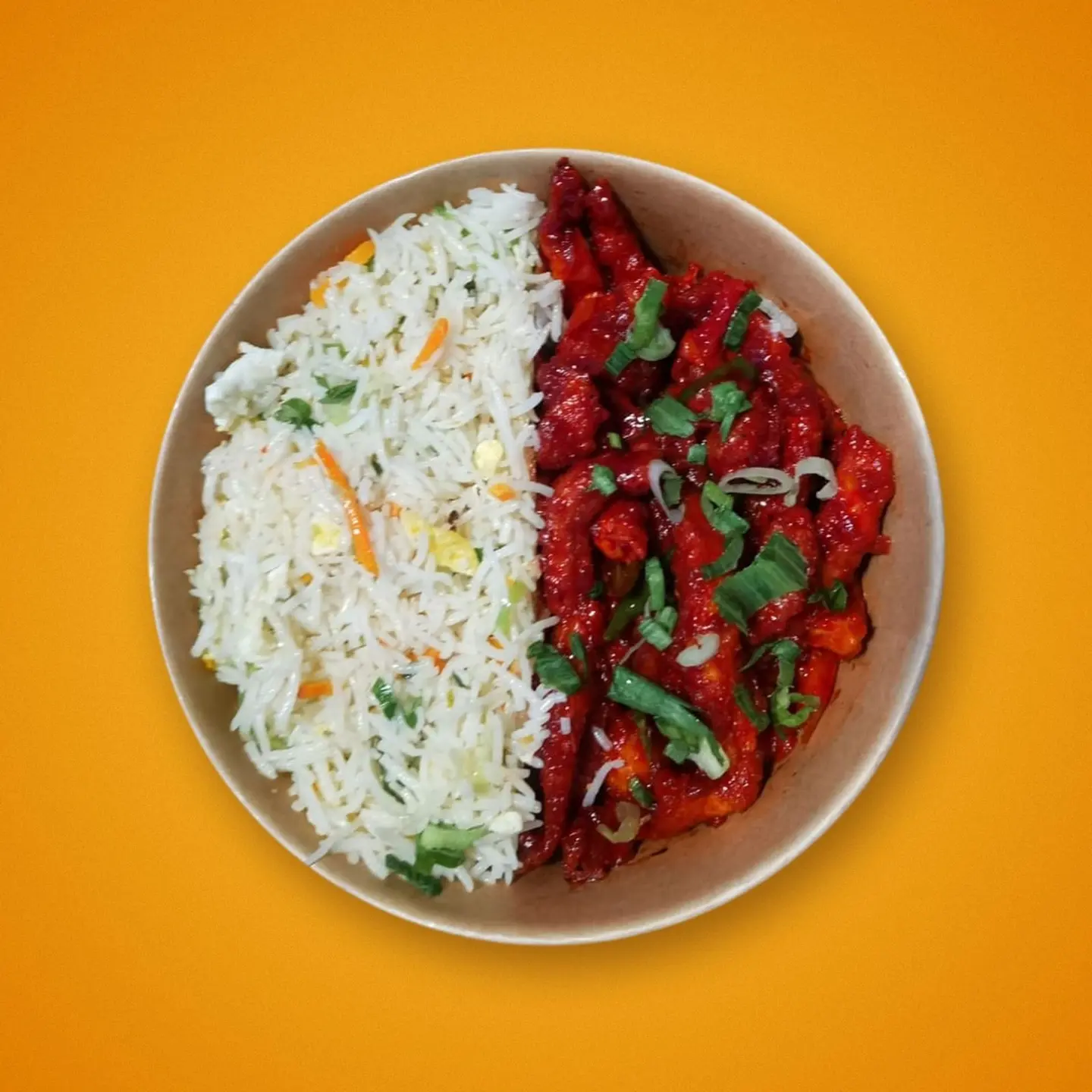 Chilli Chicken Dry Rice Bowl