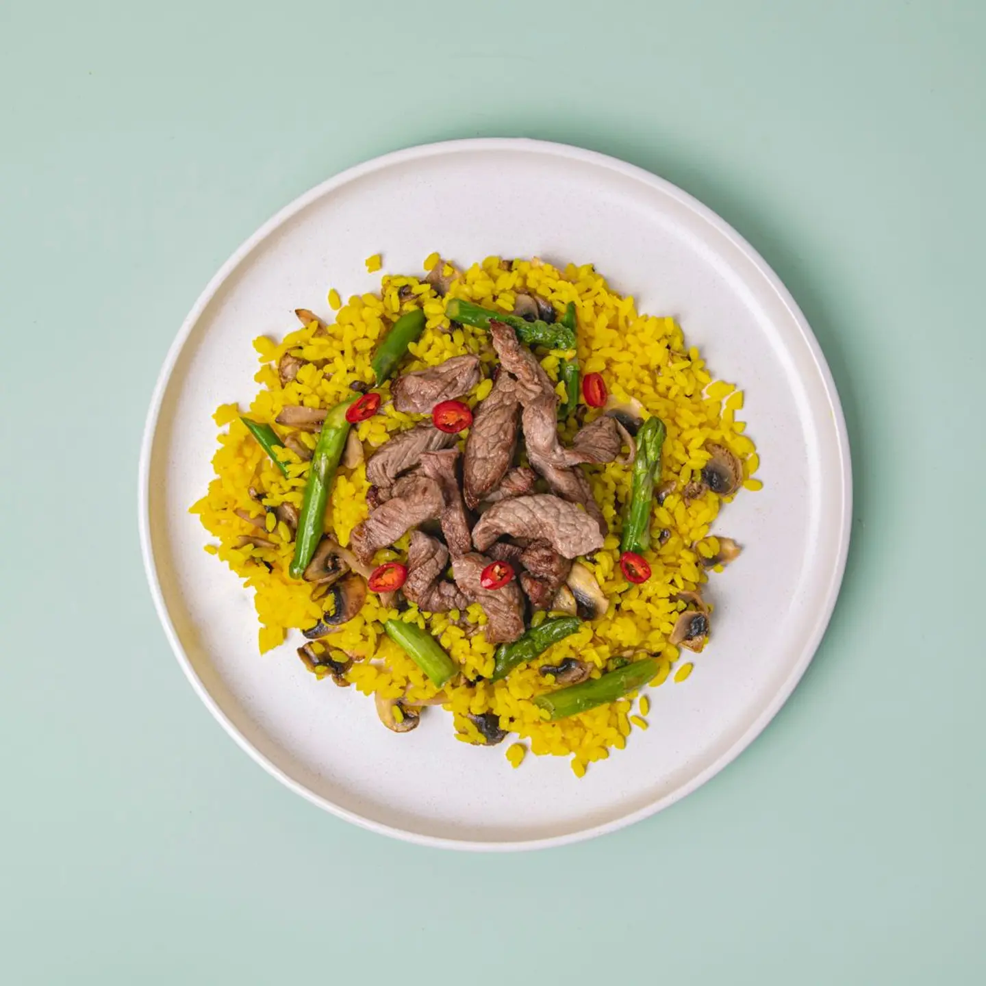 أرز بالفطر والستيك