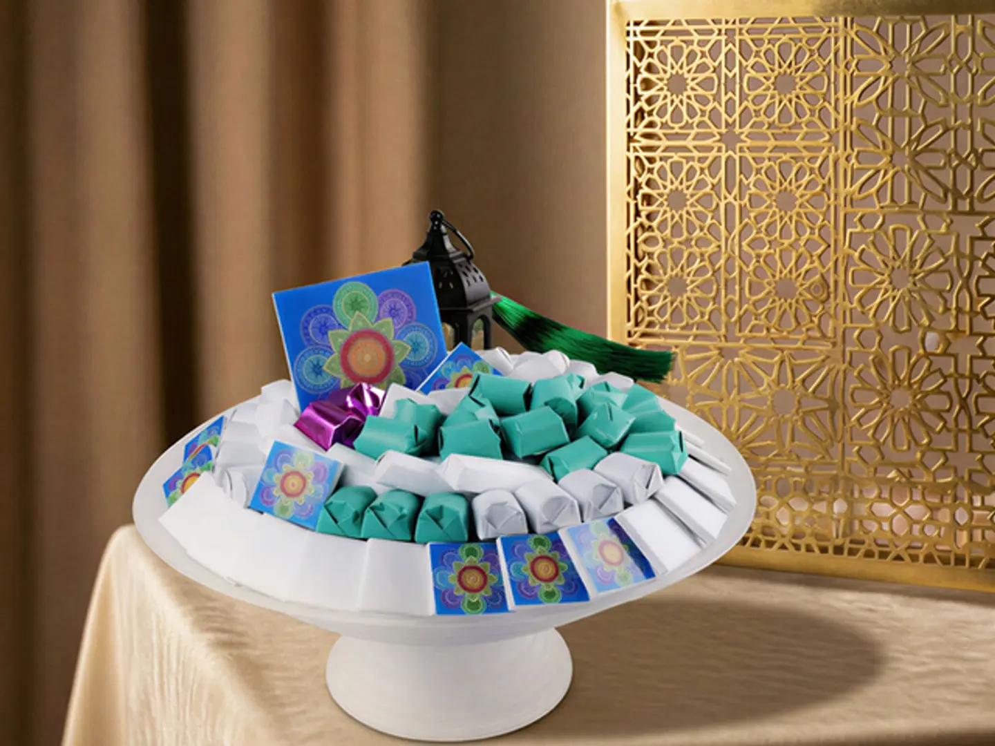 White Ramadan Chocolate Tray