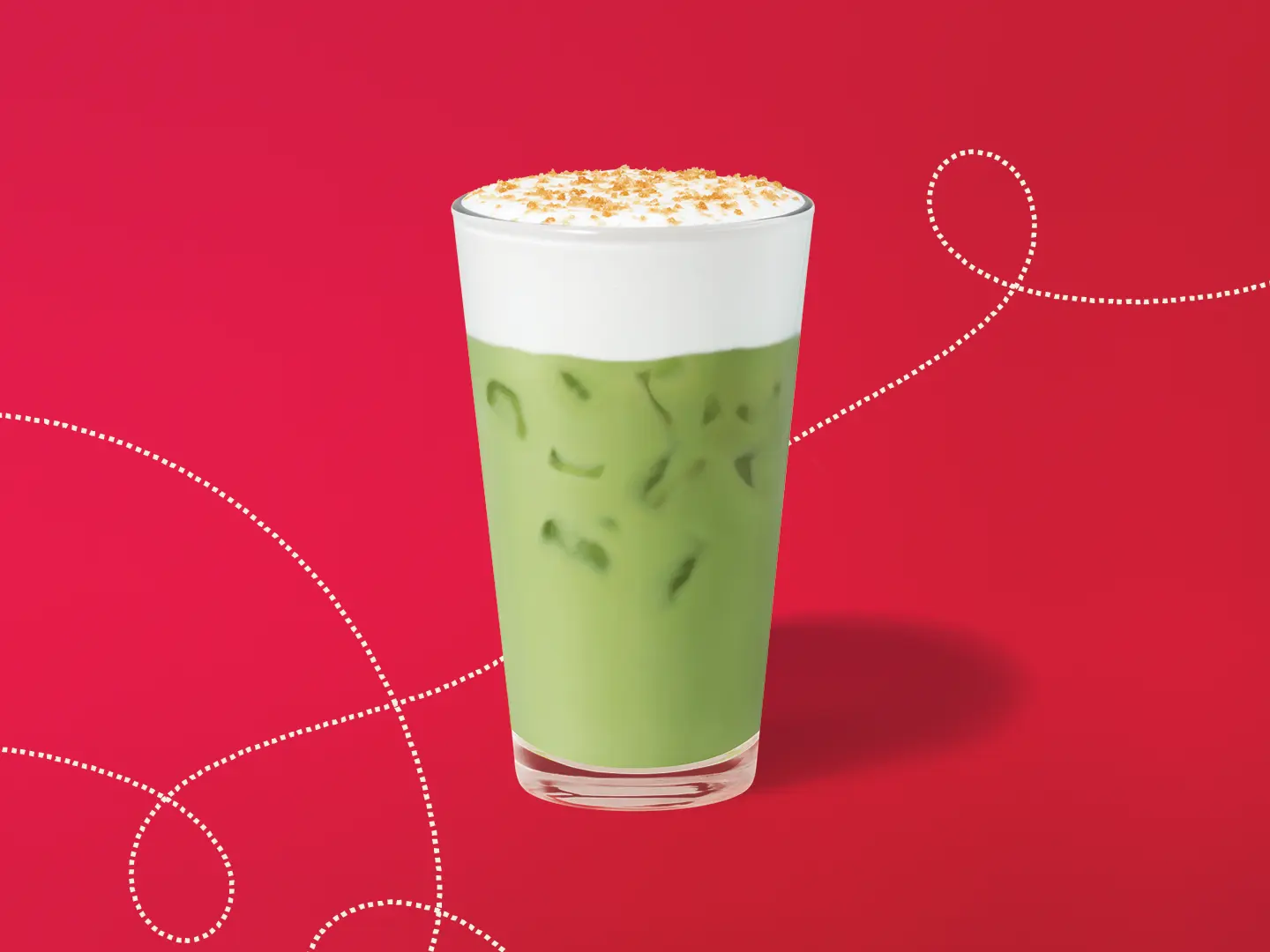 Toffee Nut Cream Iced Matcha Latte