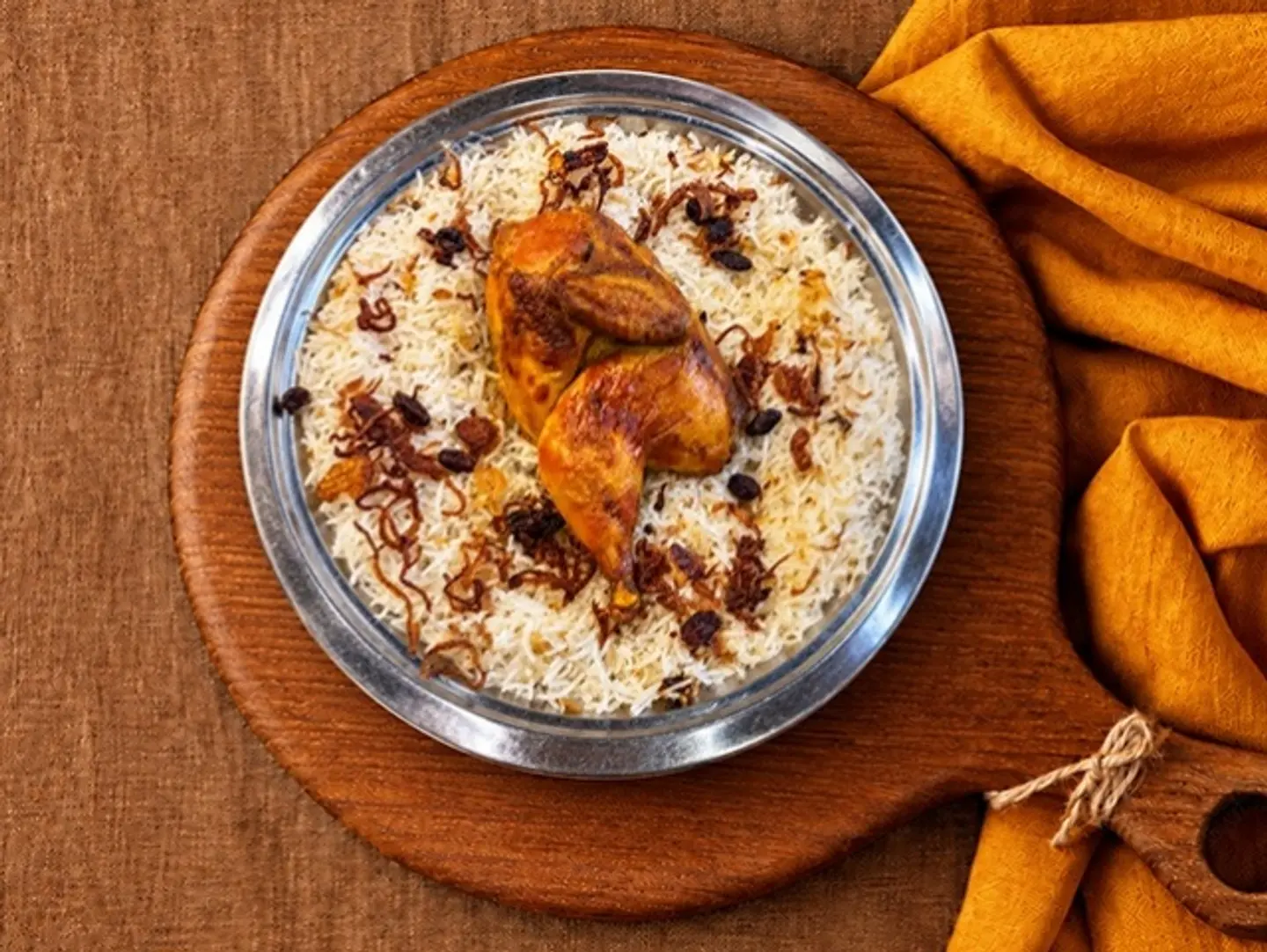 دجاج مشوي مع أرز بشاور.