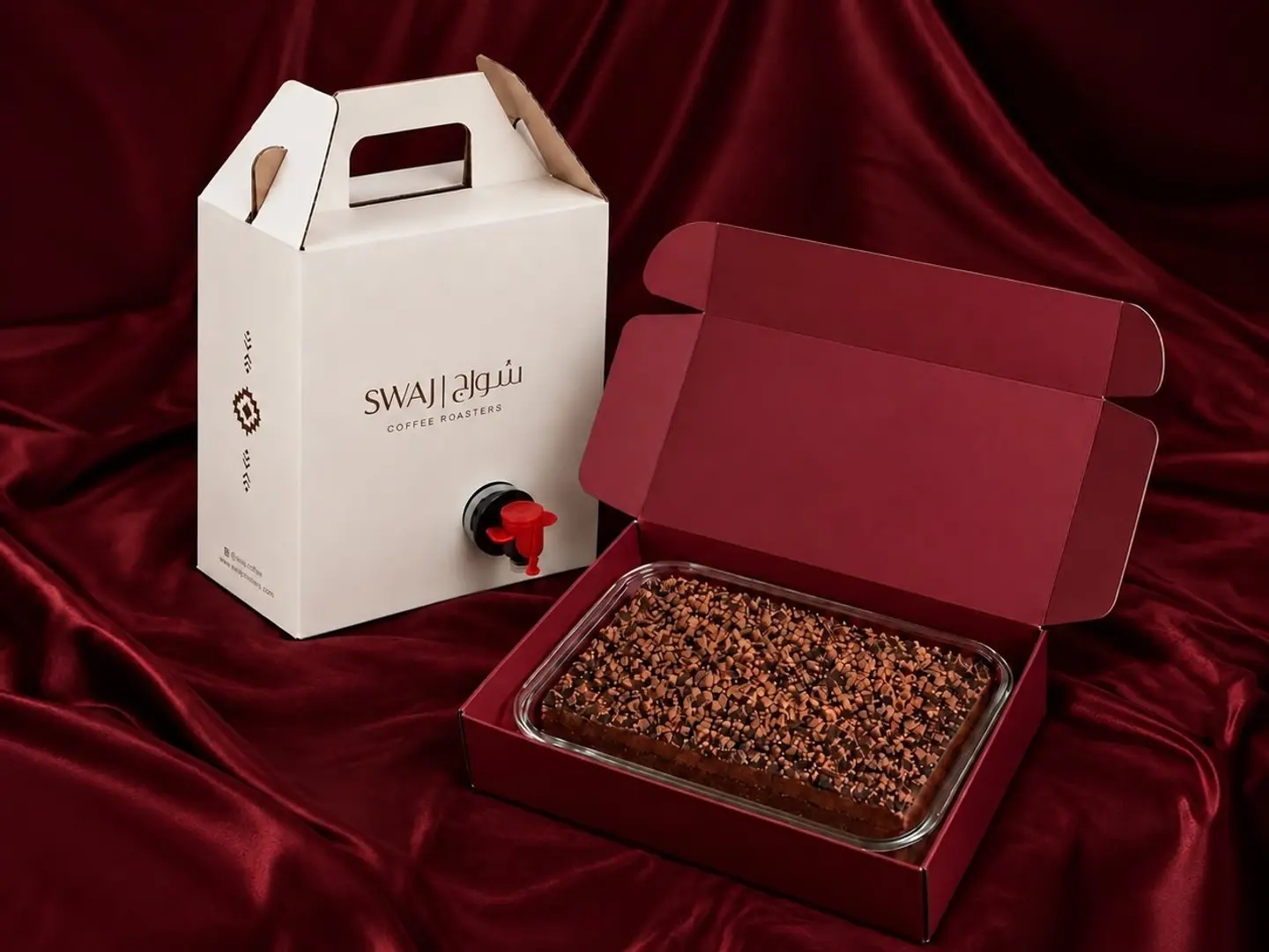 Coffee Dispenser With Chocolate Crunch Cake