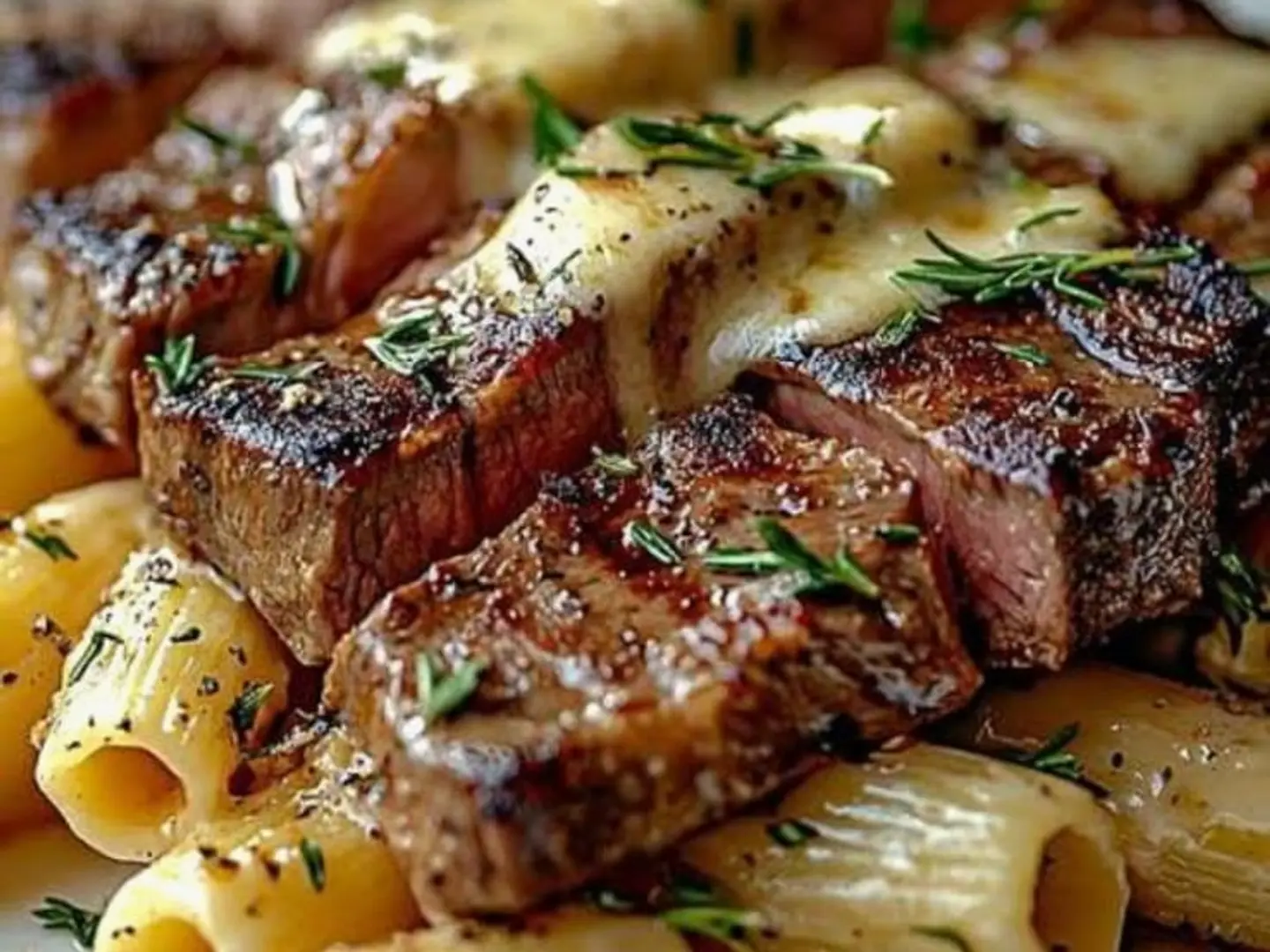 Garlic Steak Pasta