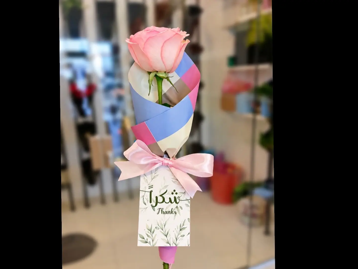 Rose With A "Thank You" Tag.