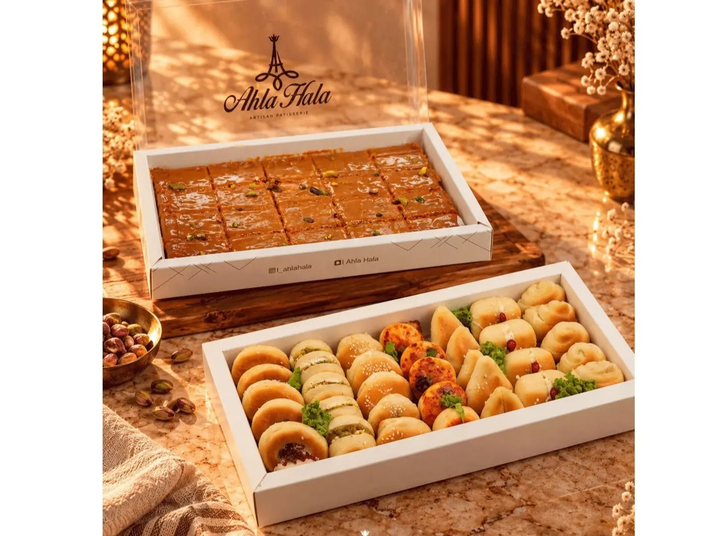 Package 3 (Medium Box Of Pastries + Box Of Basbousa)