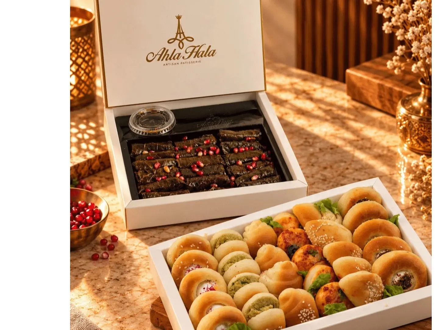 Package2 (Box Of Vine Leaves + Small Box Of Pastries)