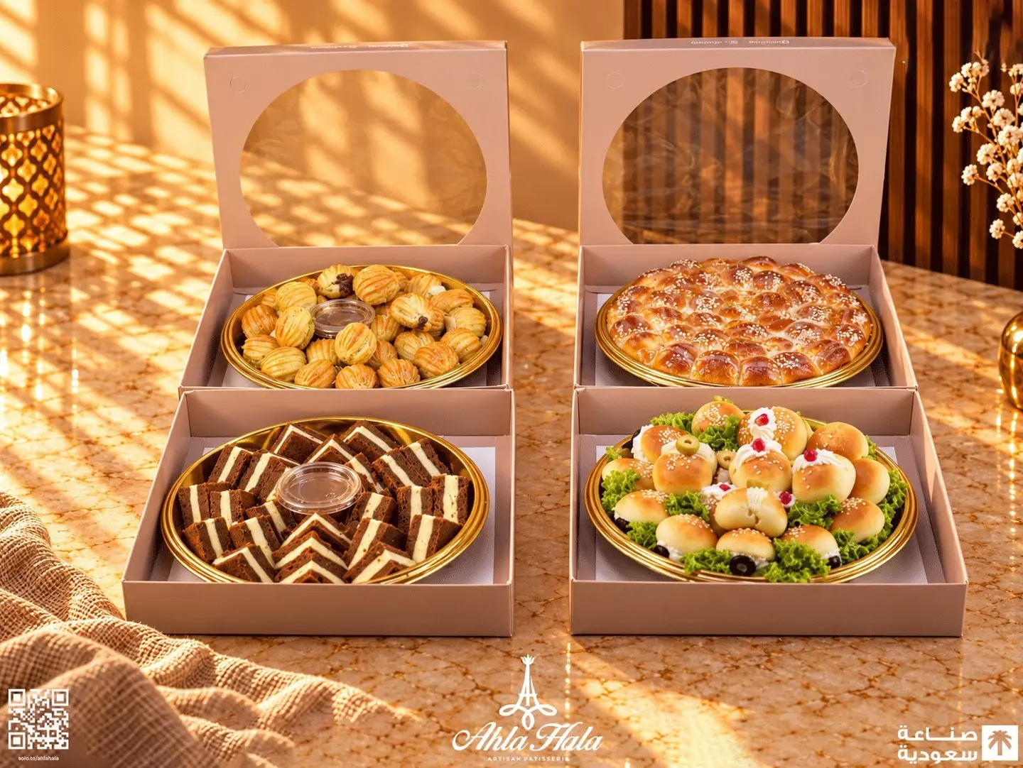 Package 7 (Balah Al Sham + Honeycomb Bread + Semolina Triangles + Savory Pastries)