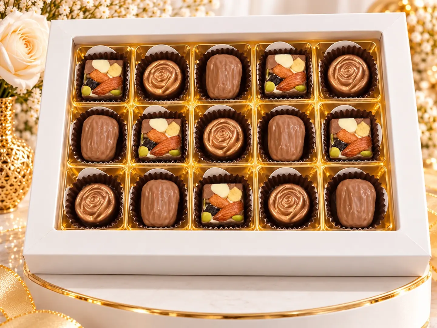 15 Classic Chocolate Pieces With Premium Italian Fillings.