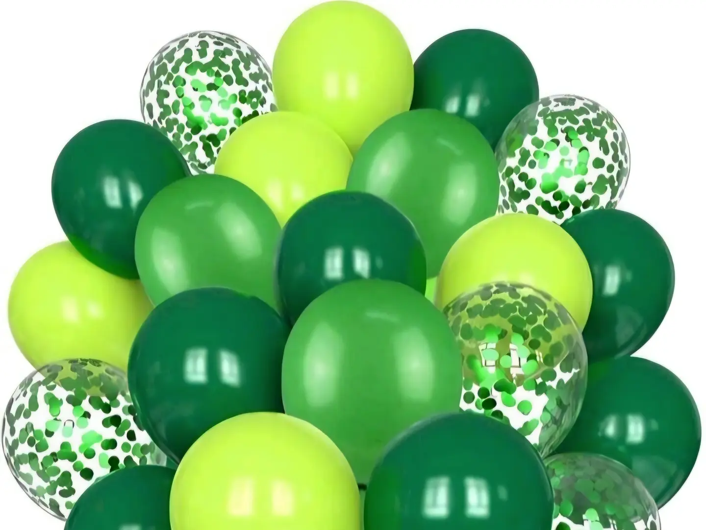 Green Shades 20 Balloons Set Filled With Heluim