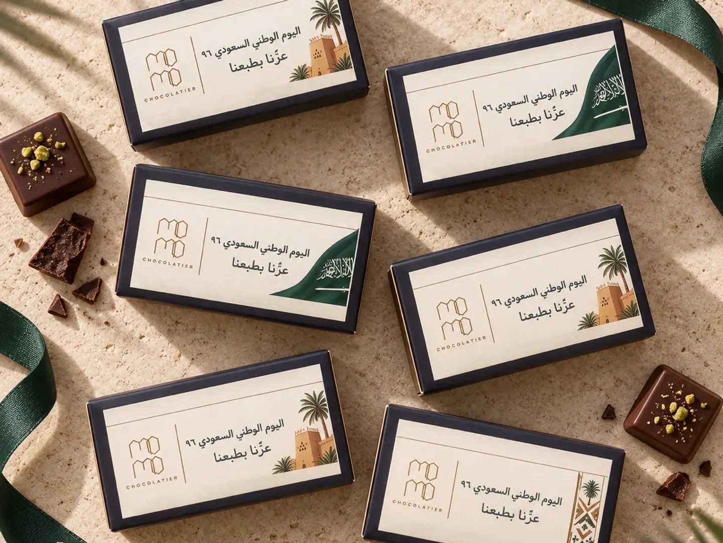 50 Saudi National Day Chocolate Favours 10 Free