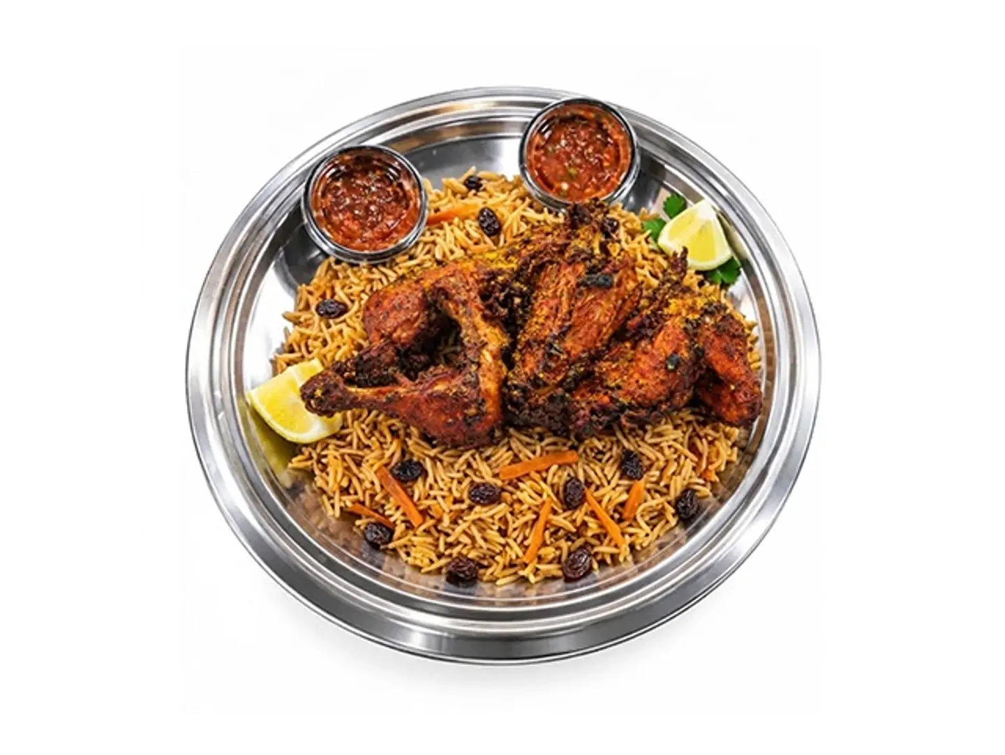 Fried Half Whole Chicken With Rice