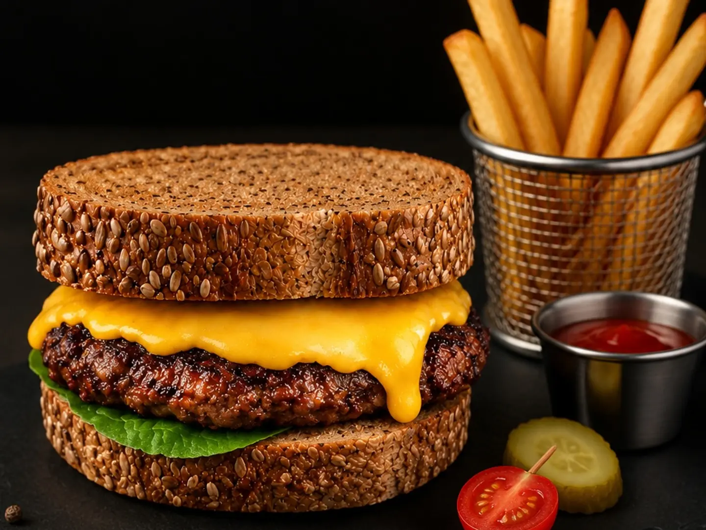 Classic Wagyu Burger With French Fries