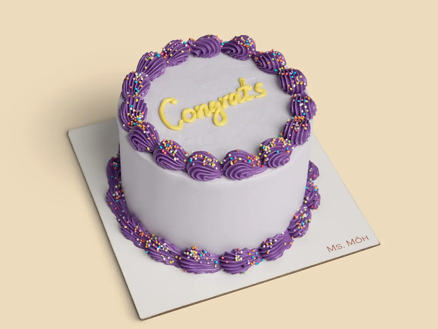 Purple Funfetti Cake   For One