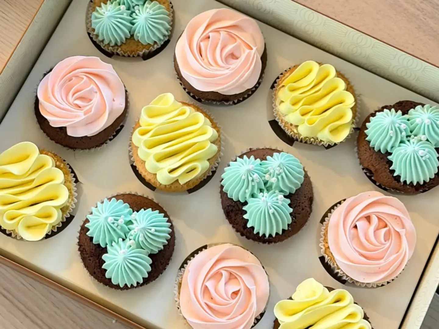 Pastel Bloom Cupcakes - Box Of 6