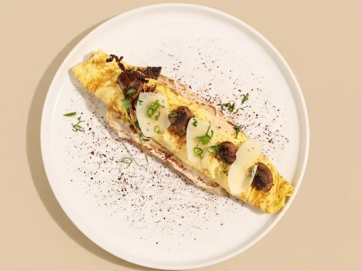 Mushroom Omelette Roll